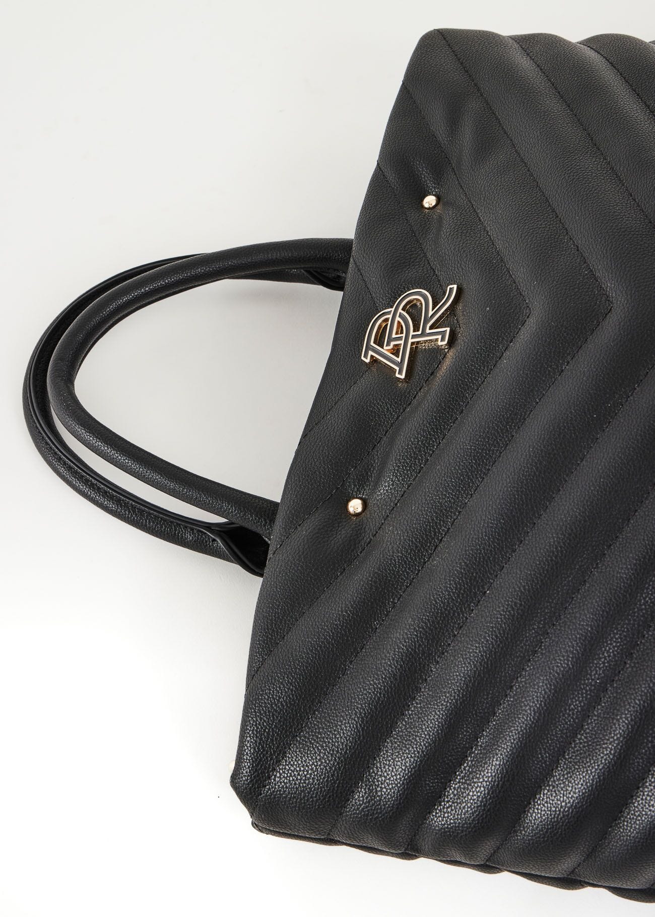 Shopping bag nera trapuntata