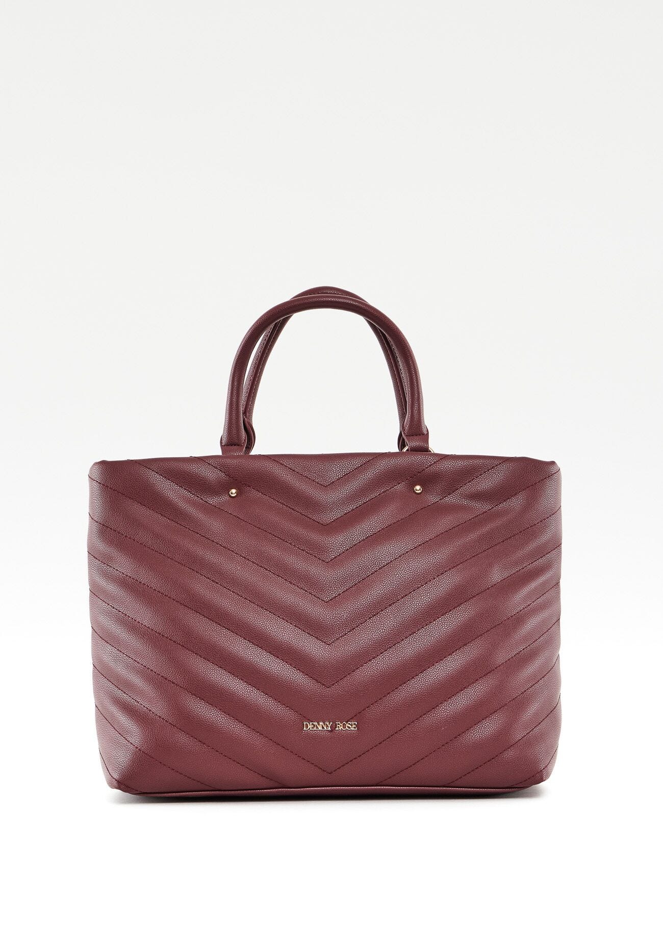 Red, quilted shopper bag