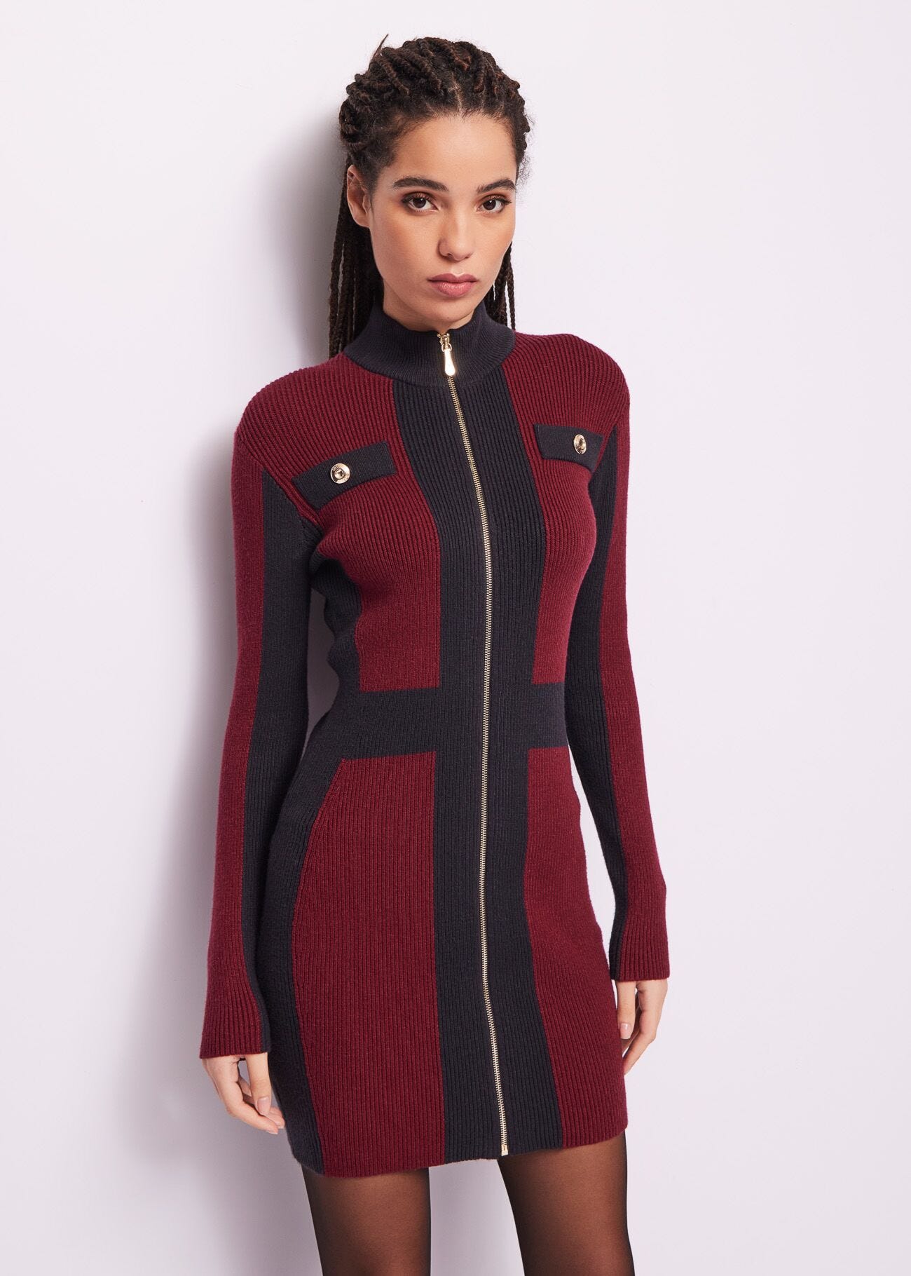 Abito in maglia con zip