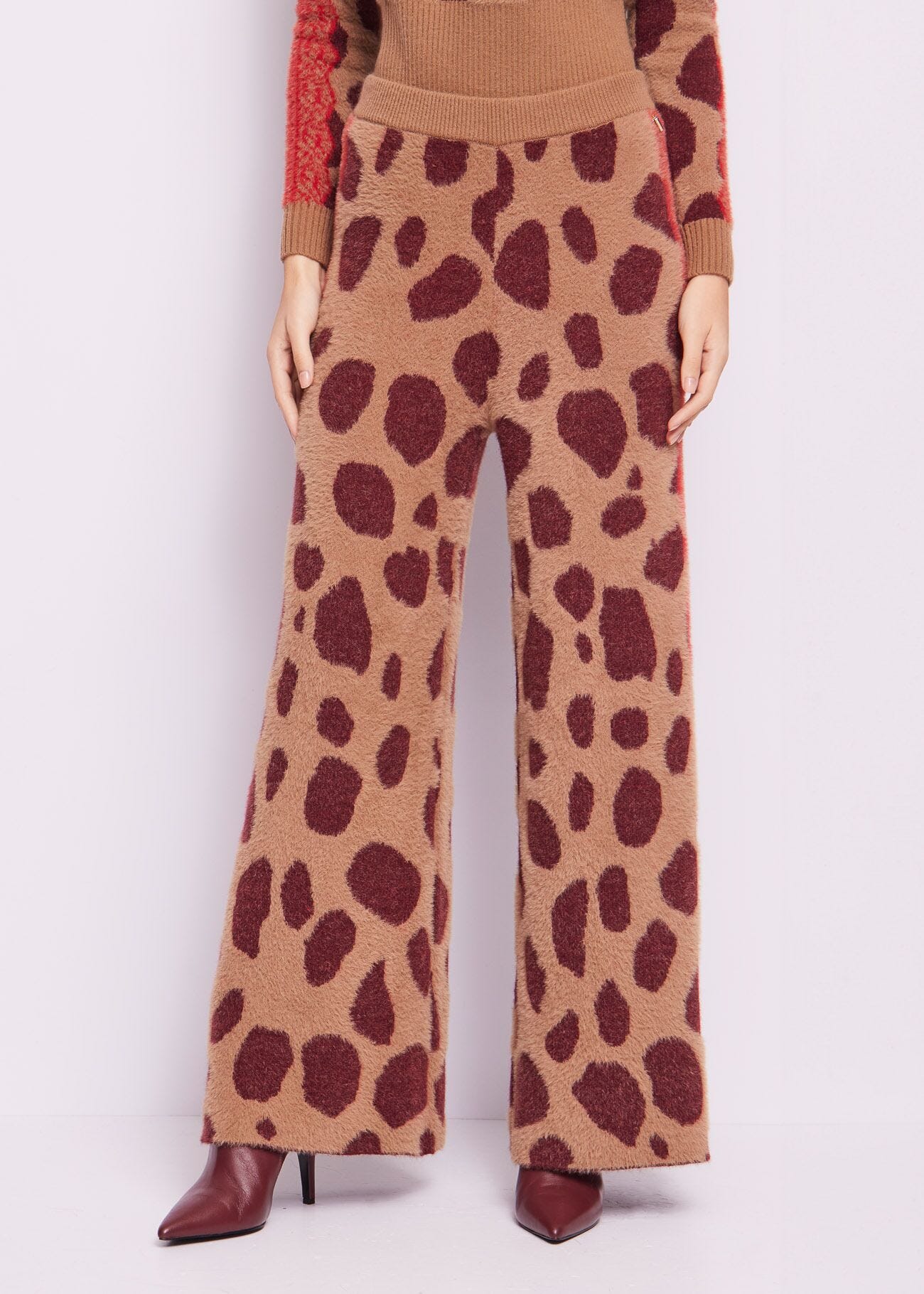 Pantaloni in maglia jacquard