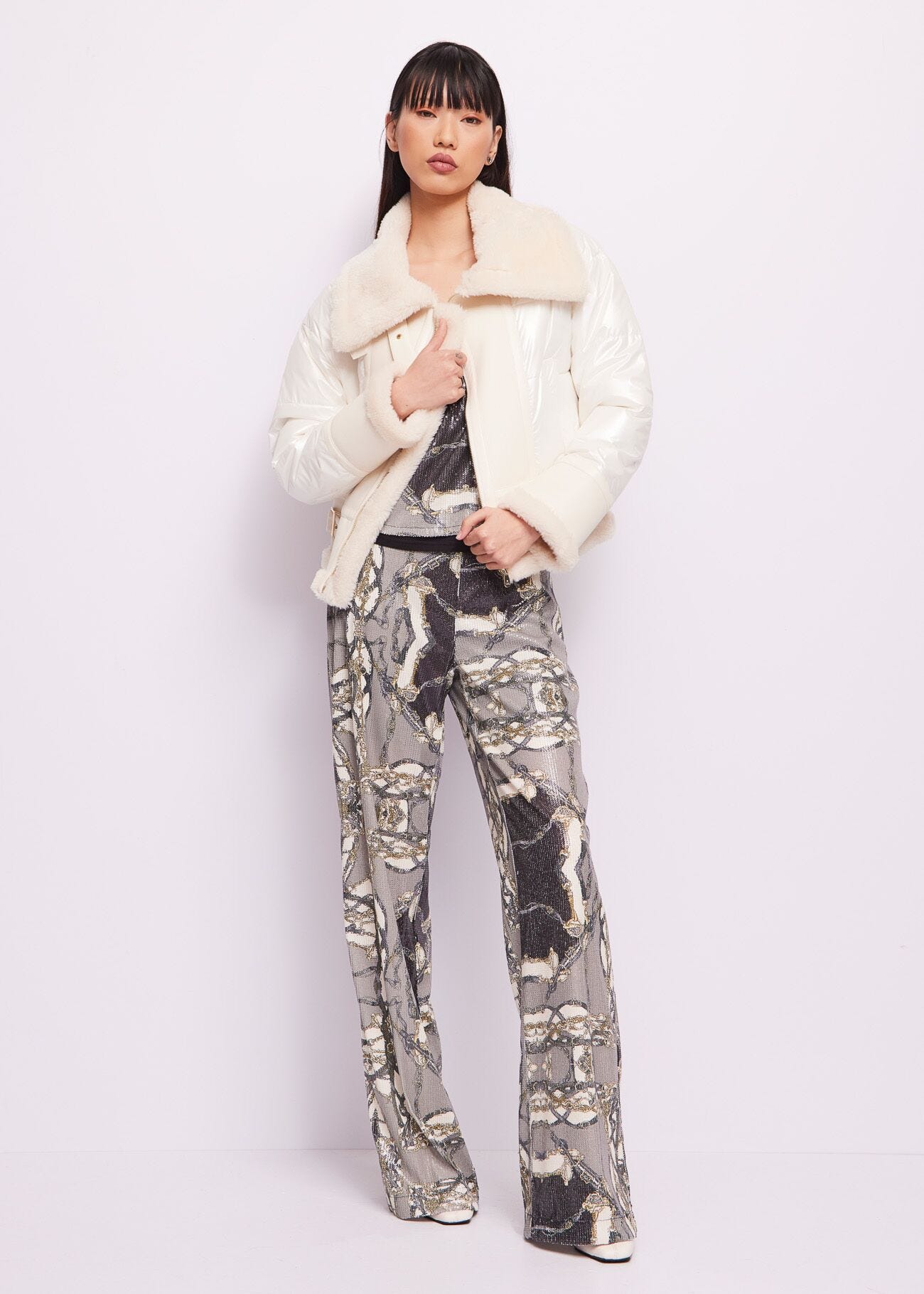 Pantaloni in jersey stampato