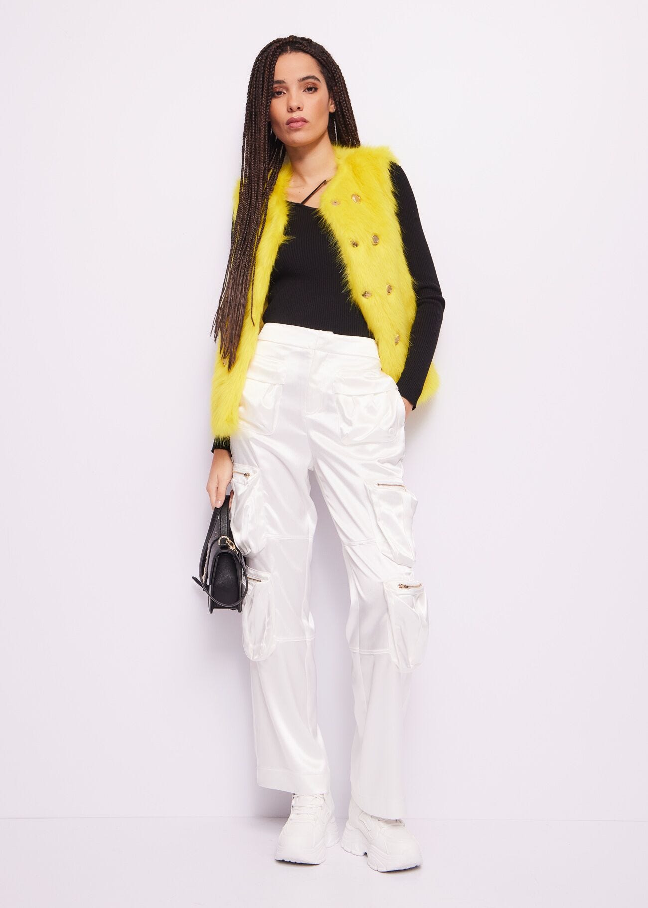 Satin cargo trousers