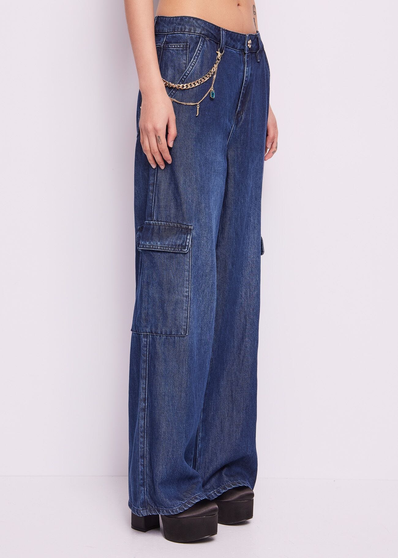 Cargo Jeans in Cotton denim