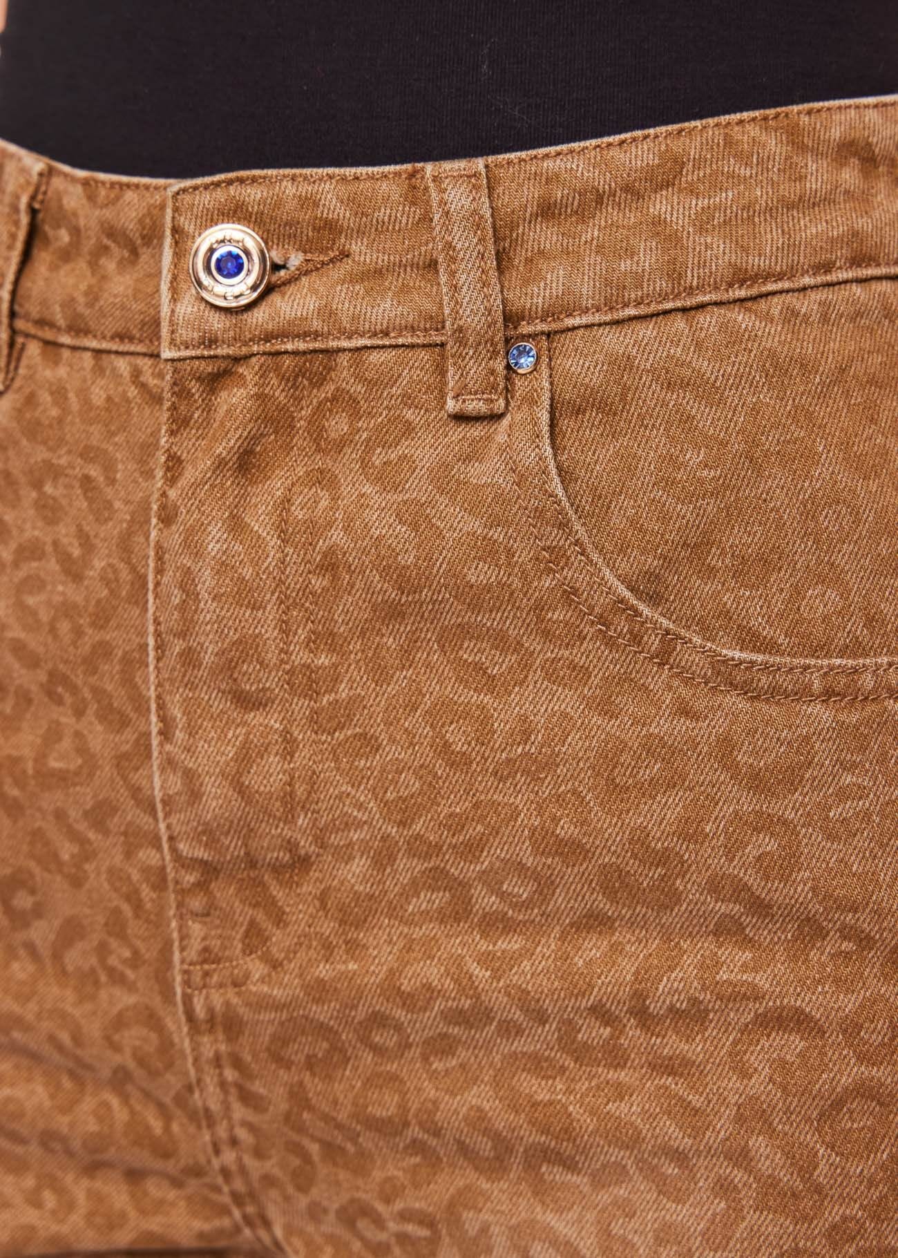 Flared jeans in printed cotton