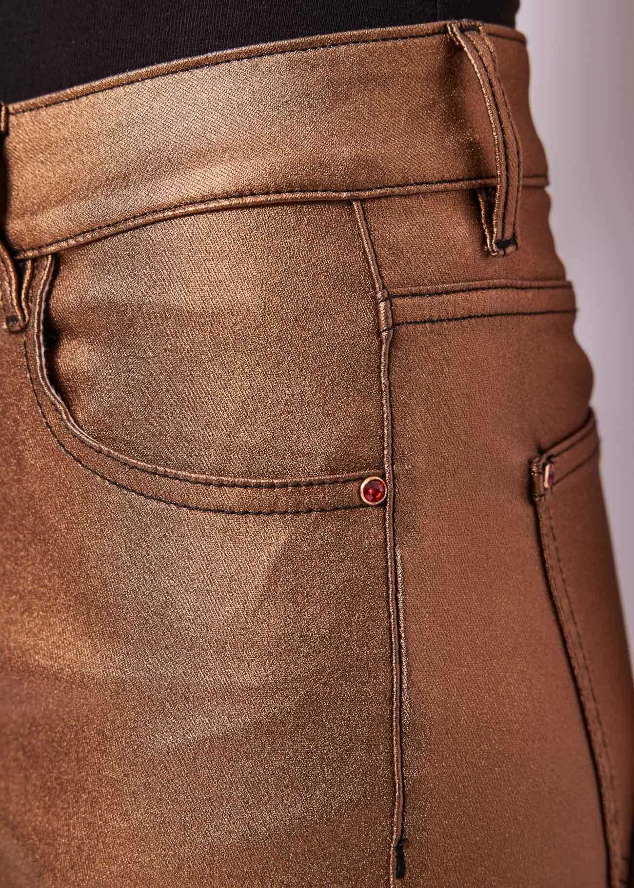 Flared Jeans in Laminated denim
