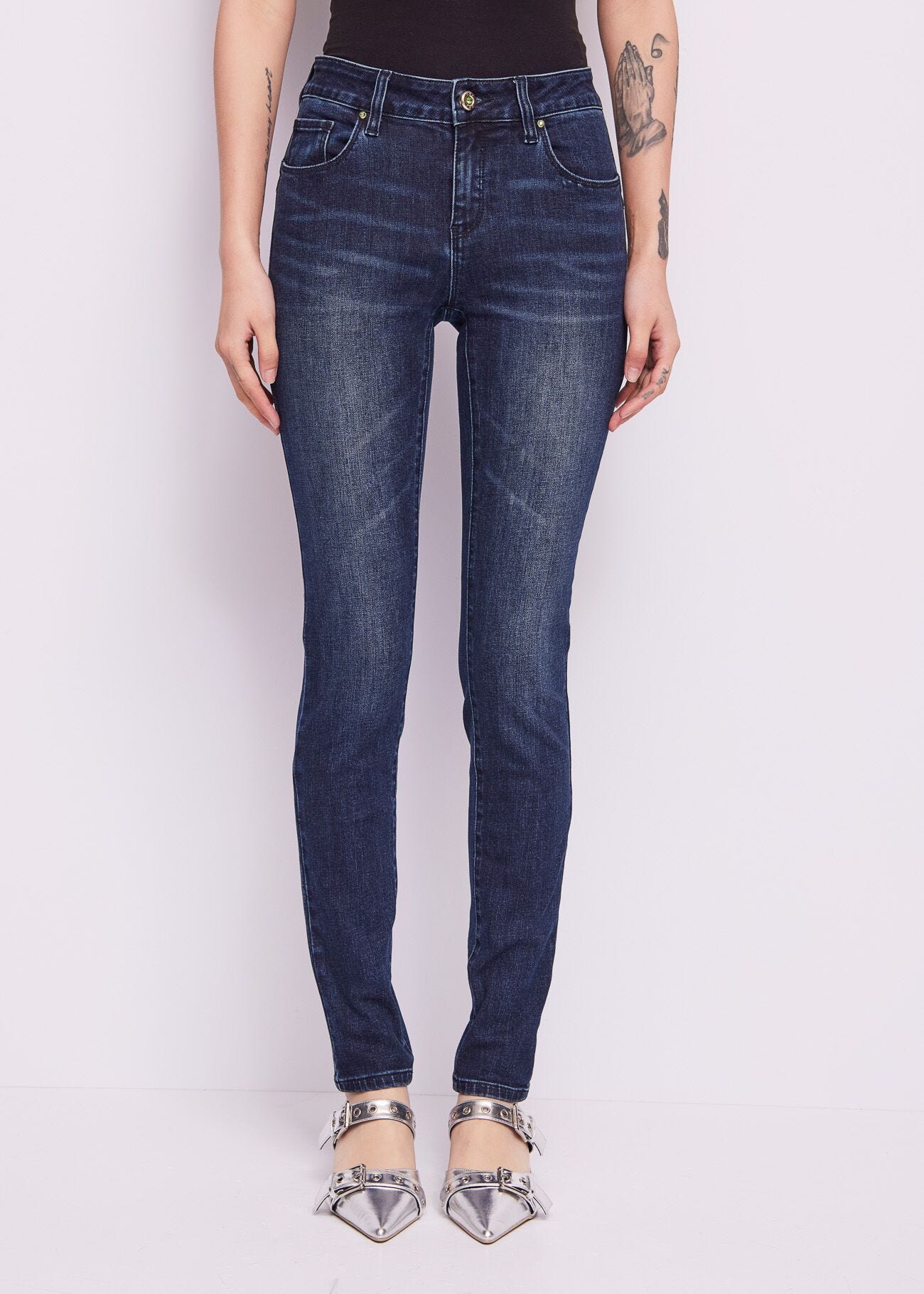 Cotton blend skinny jeans