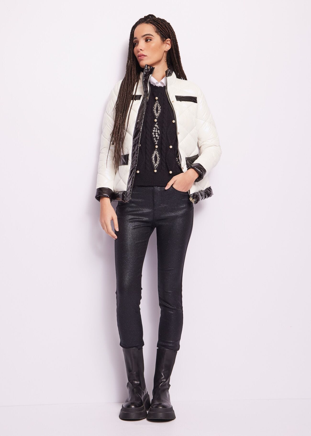 Skinny jeans in shiny denim
