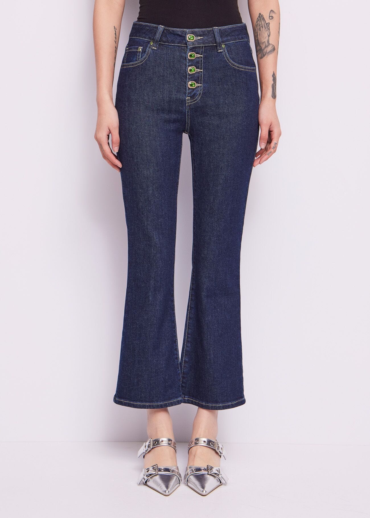 Flared Jeans in Cotton blend