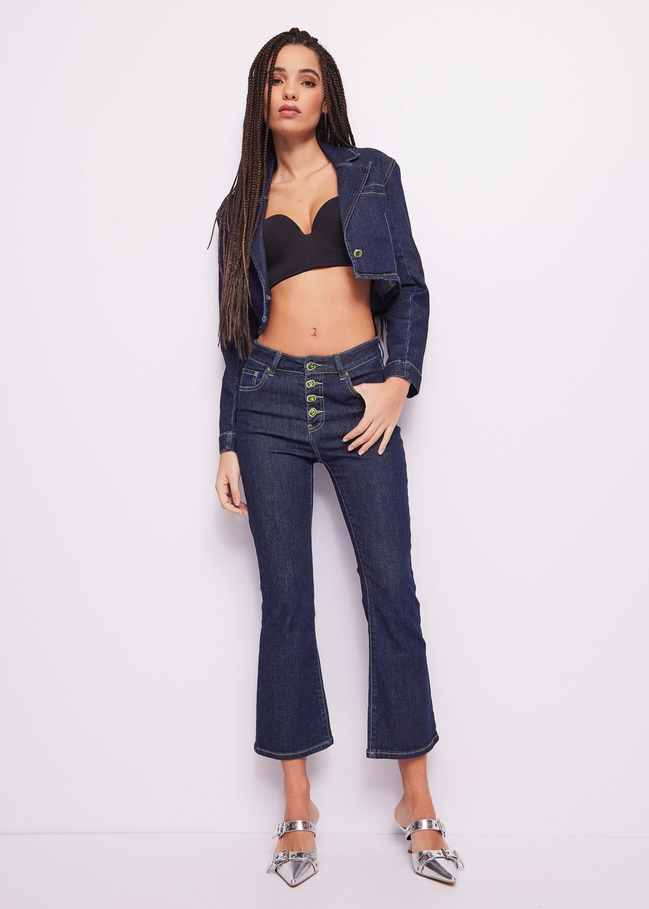 Flared Jeans in Cotton blend