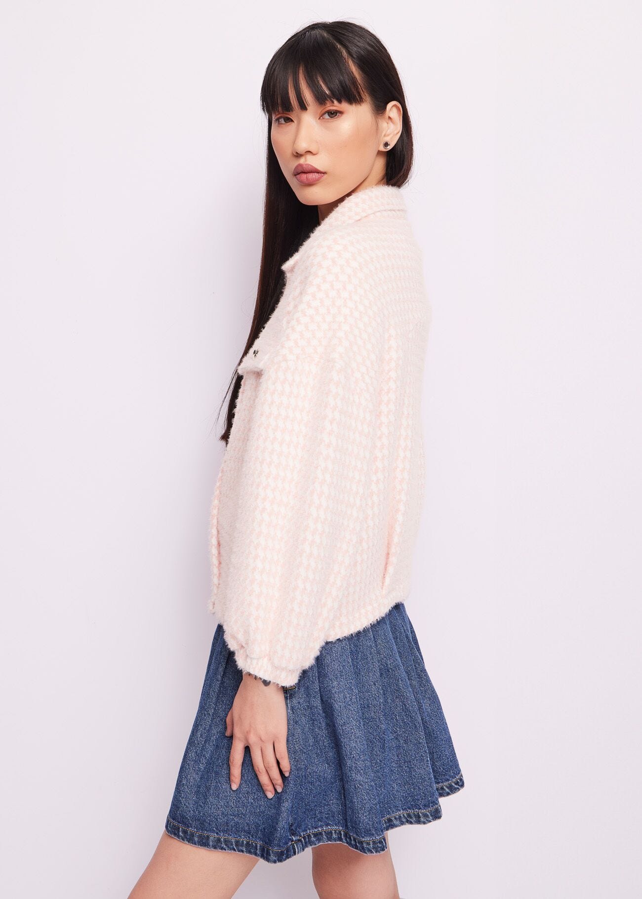 Lurex jacquard knit jacket