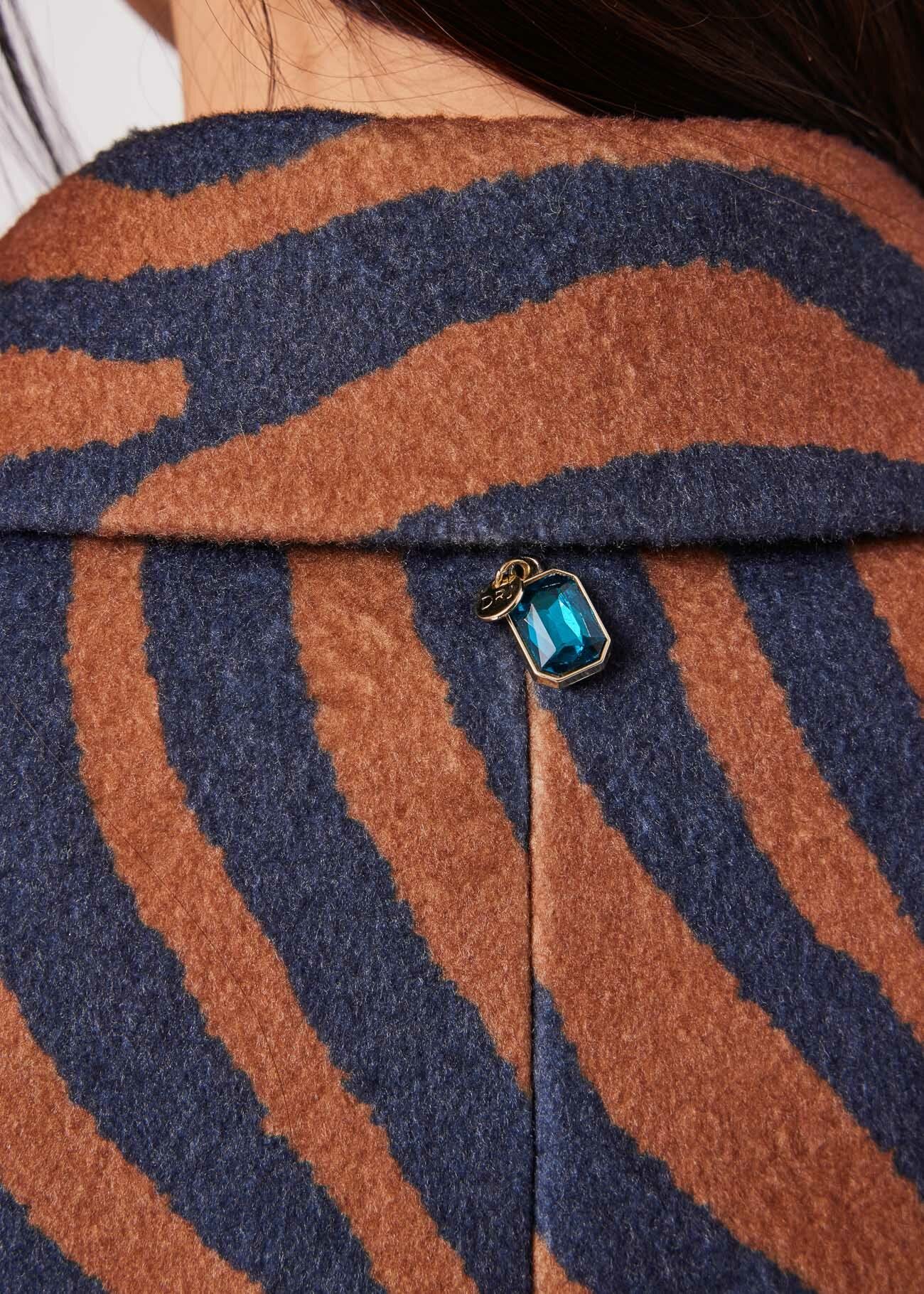 Double-breasted print coat
