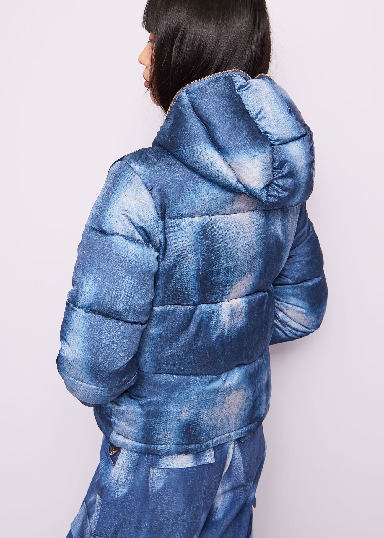 Printed nylon down jacket