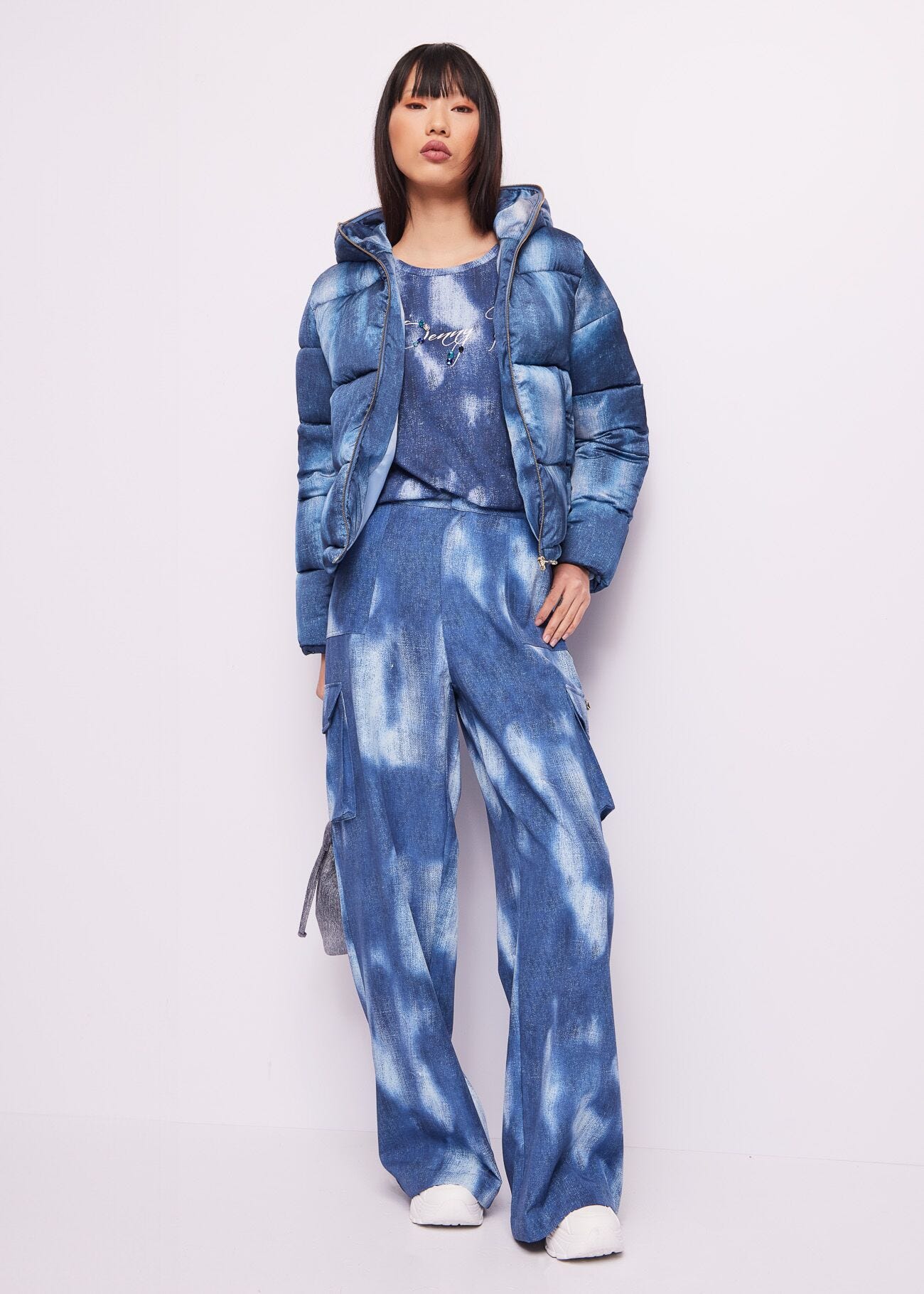 Printed nylon down jacket