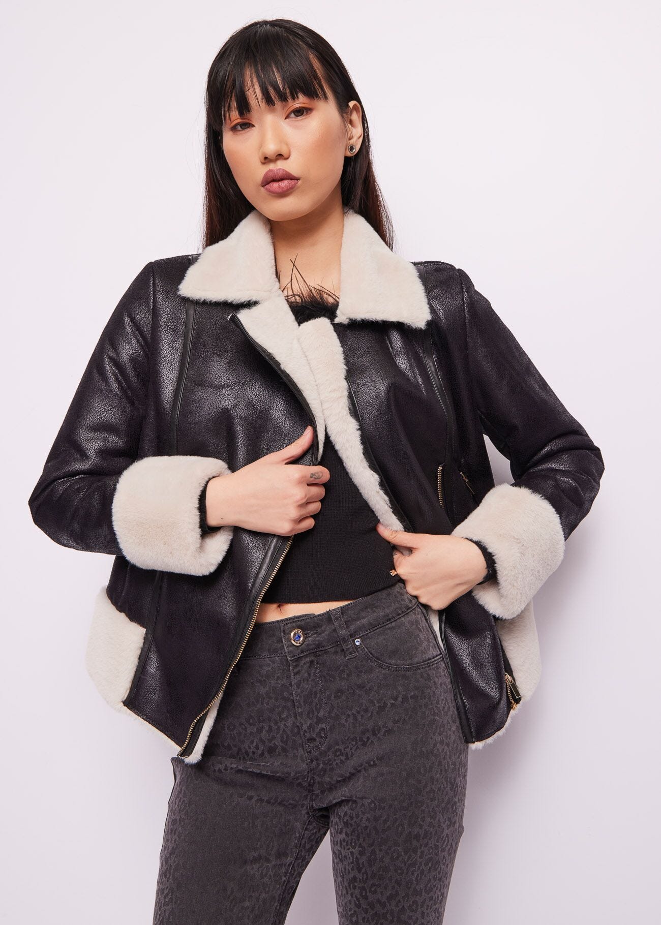 Faux-suede jacket