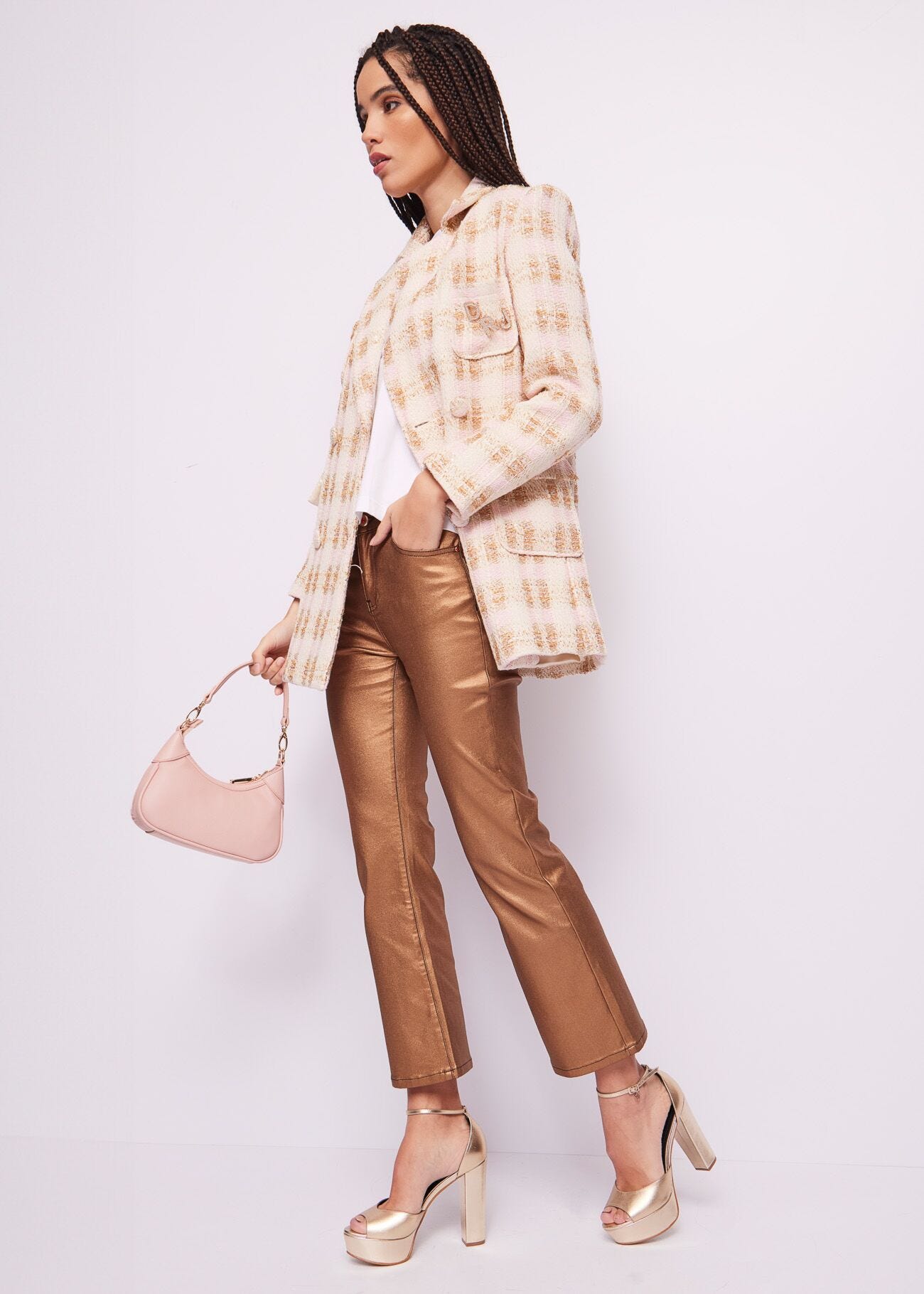 Cotton-blend bouclé coat