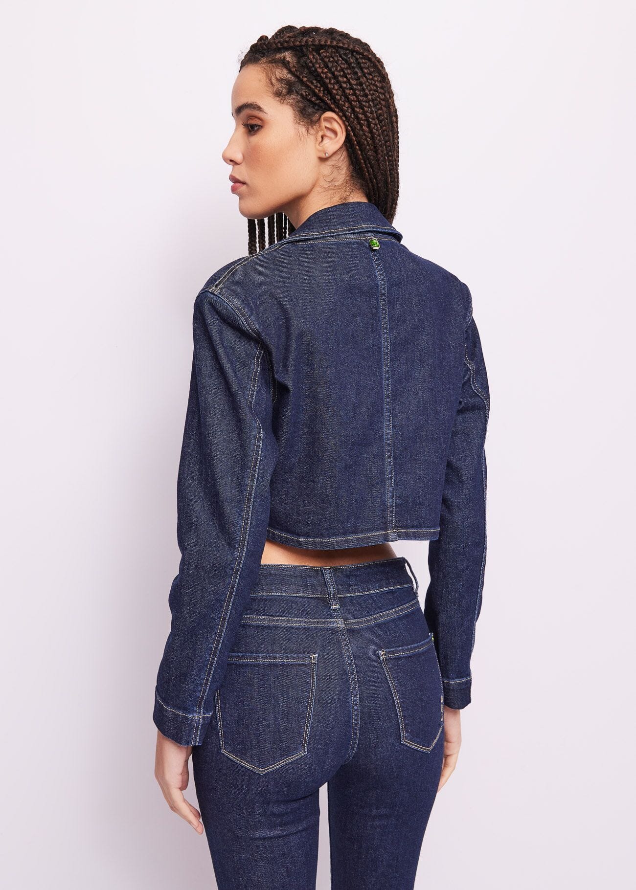Cotton-blend denim blazer