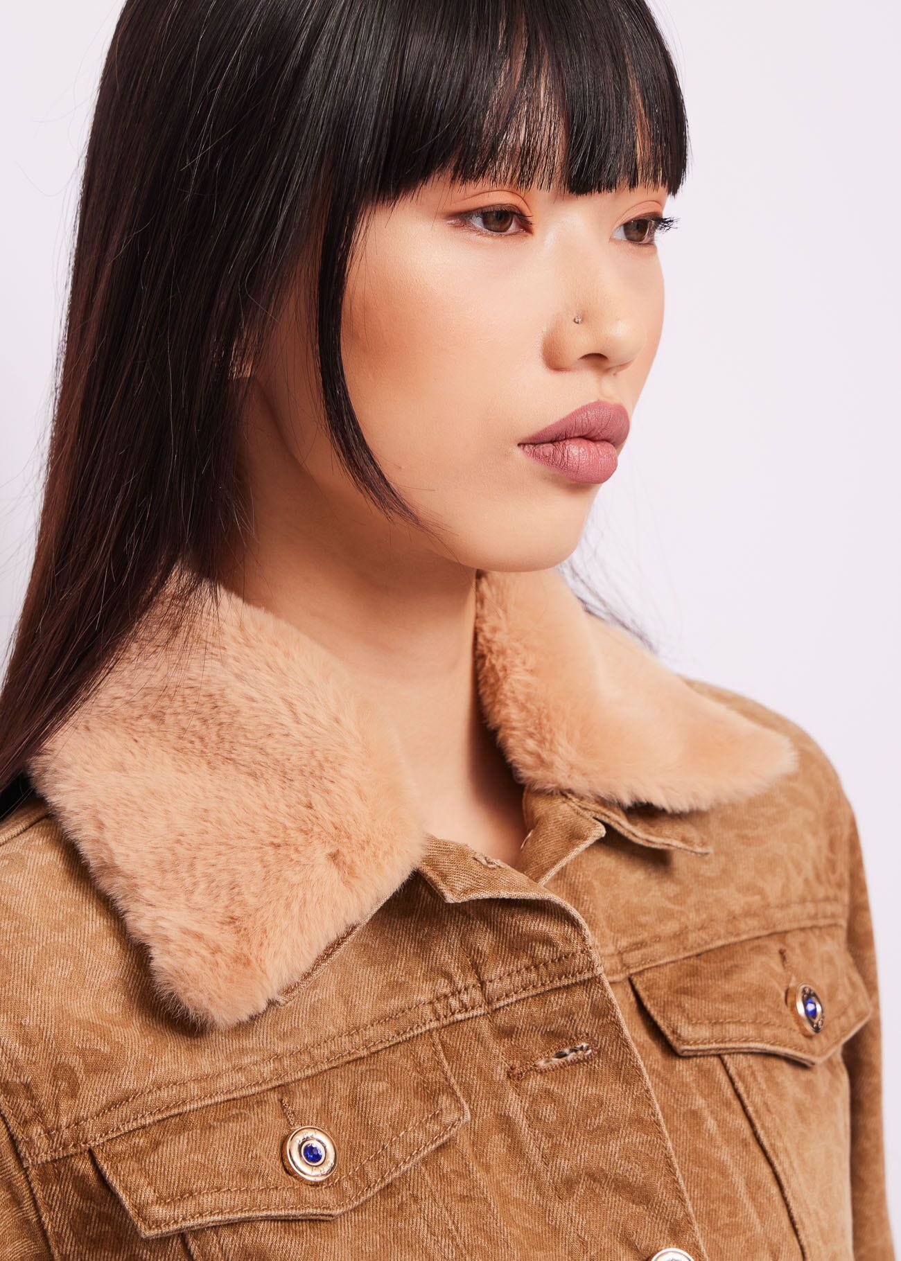 Printed cotton denim jacket