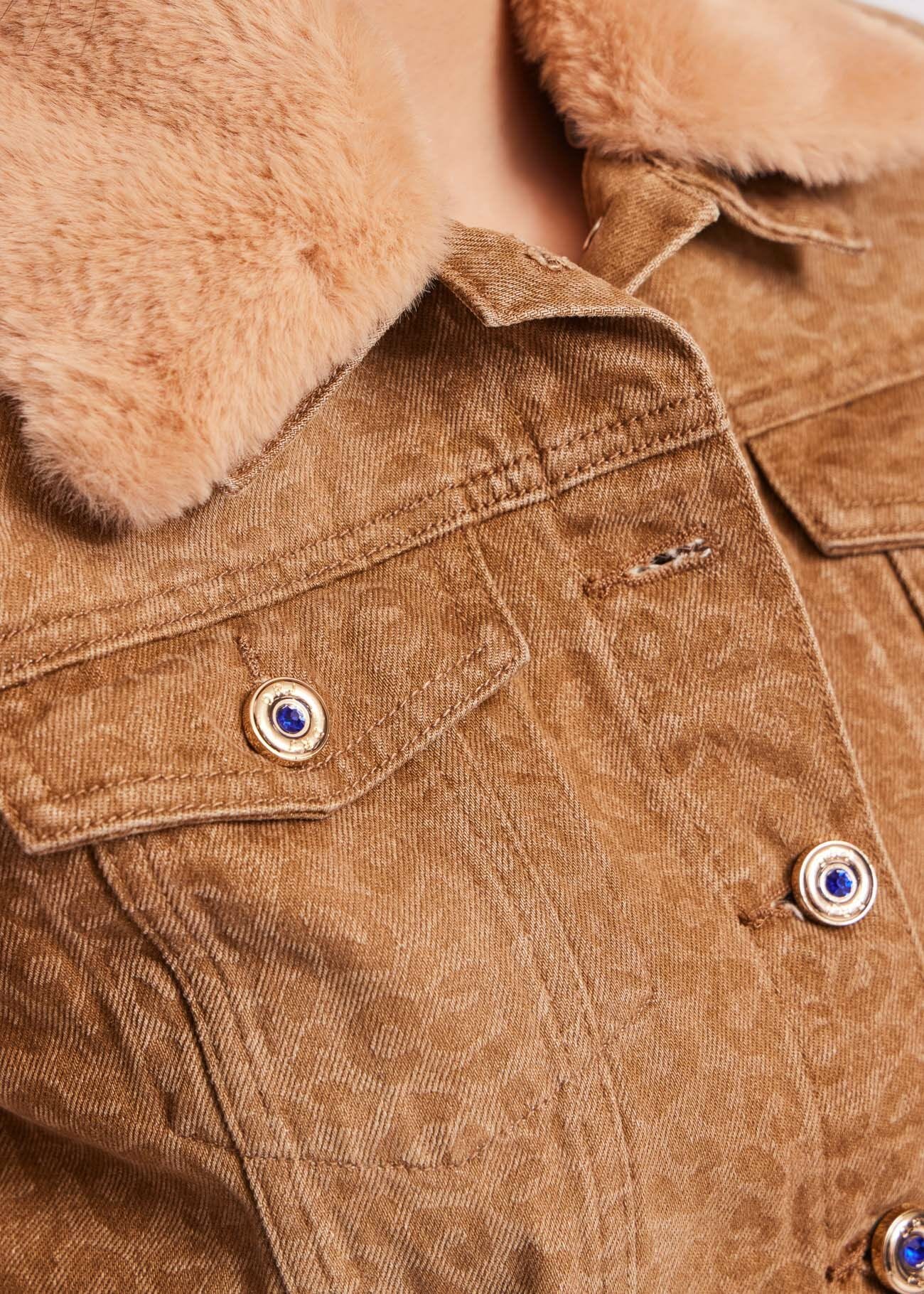 Printed cotton denim jacket