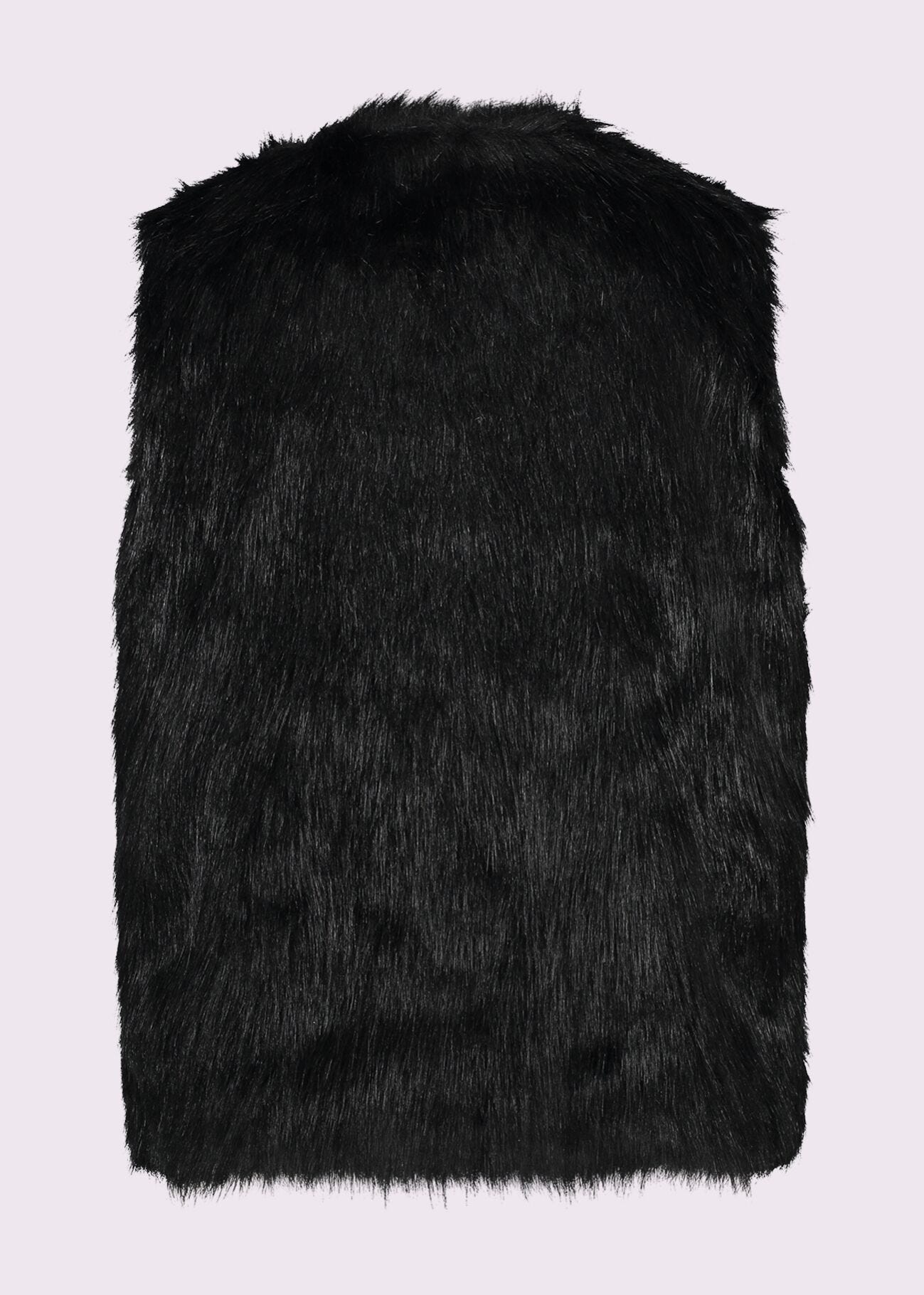 Black faux-fur vest