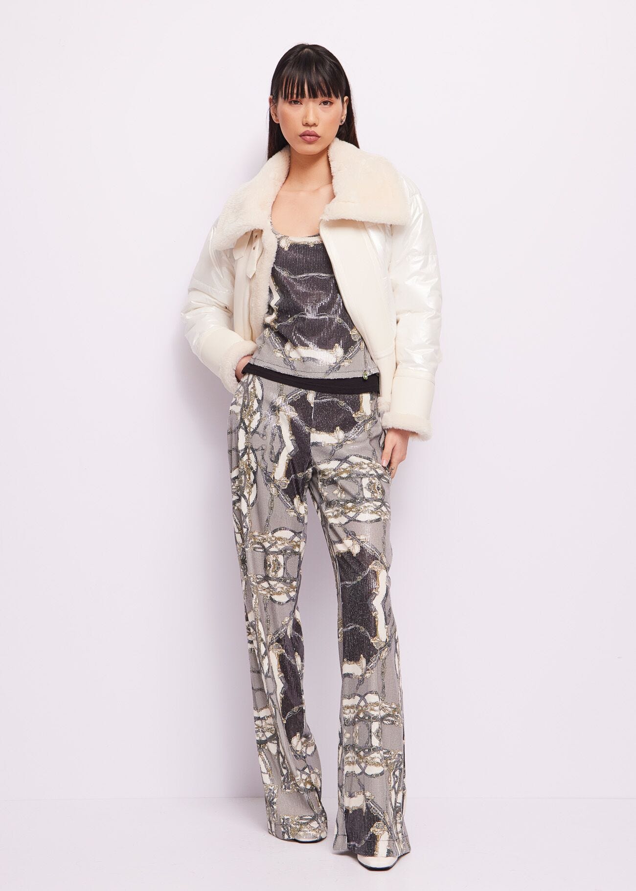 Printed jersey top