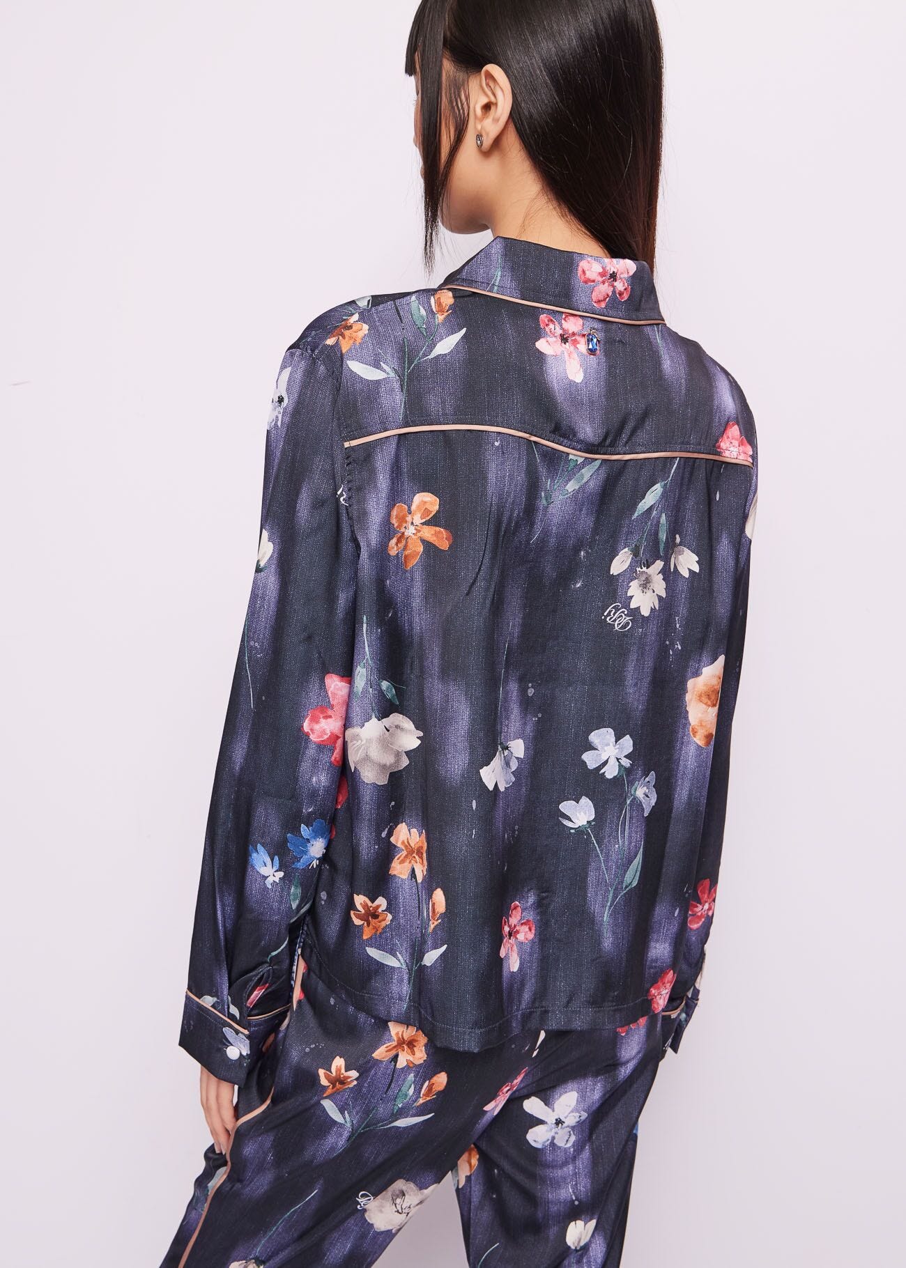 Printed satin shirt