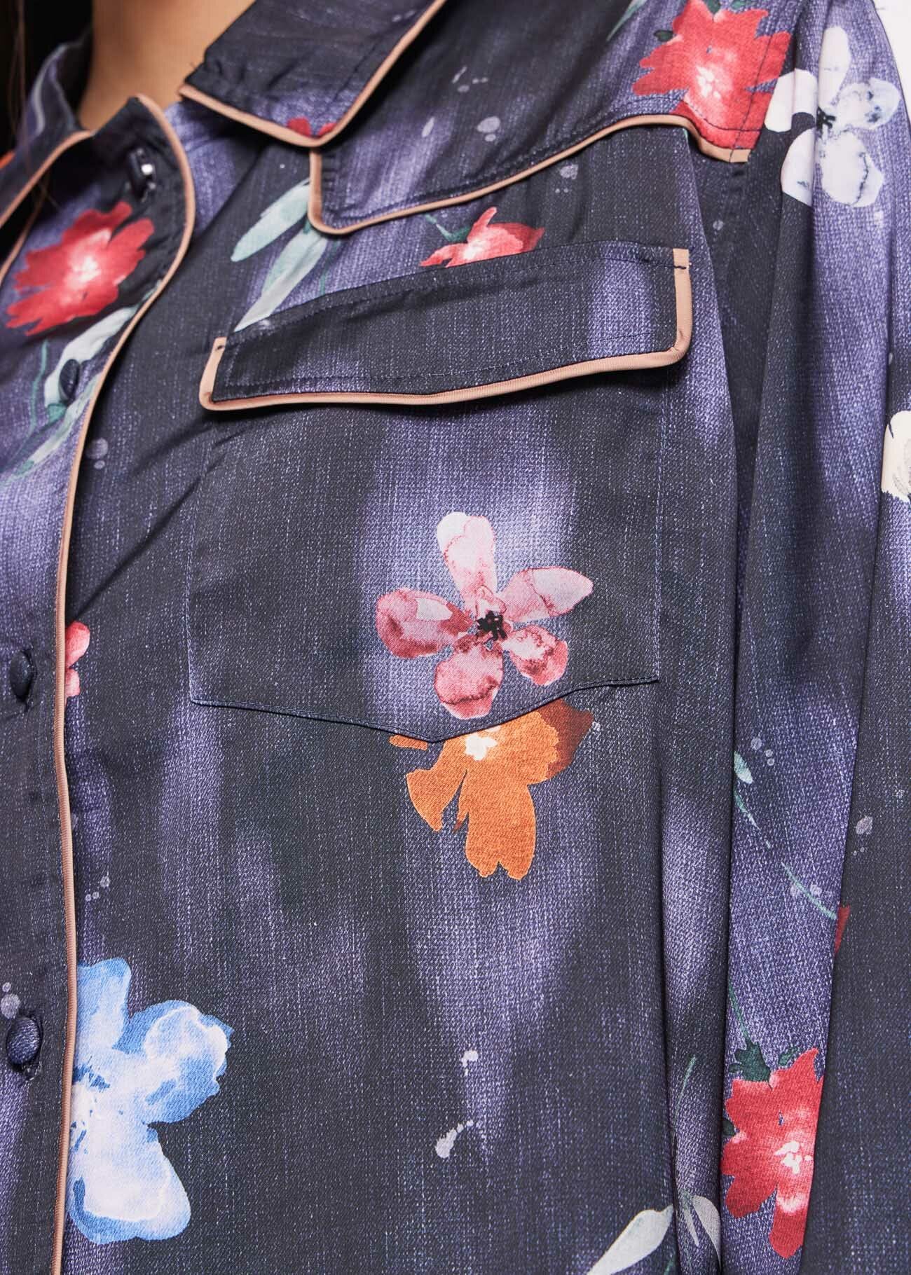 Printed satin shirt