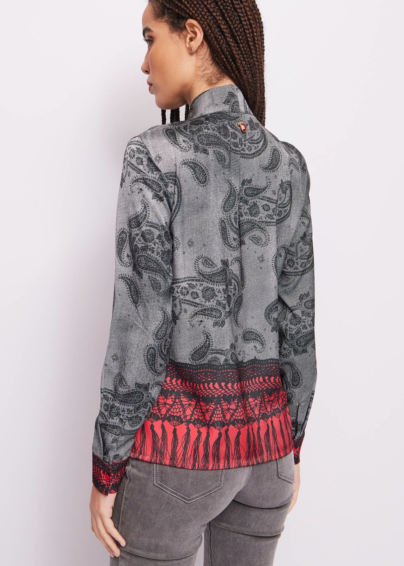 Printed satin shirt