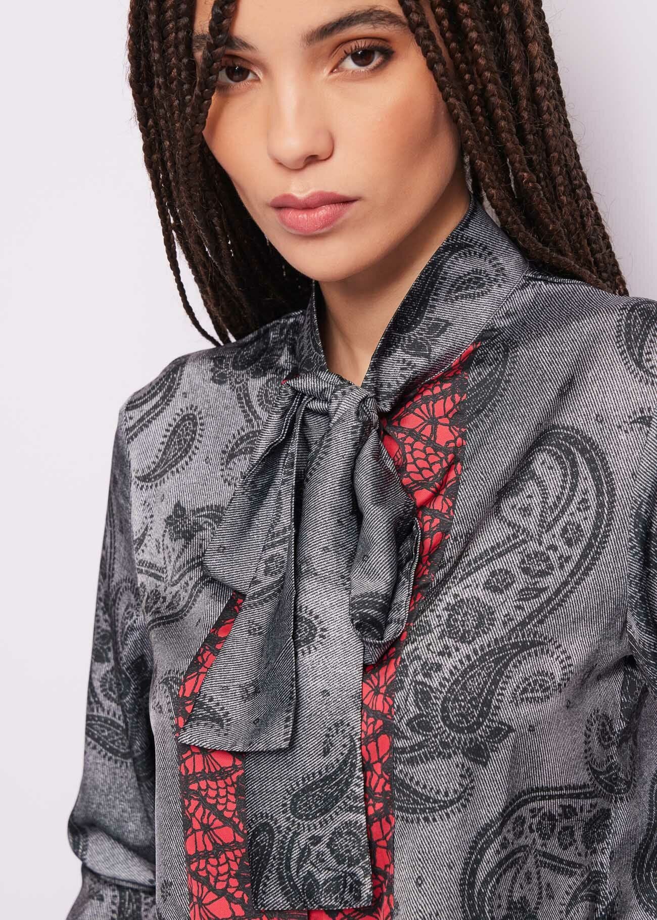 Printed satin shirt