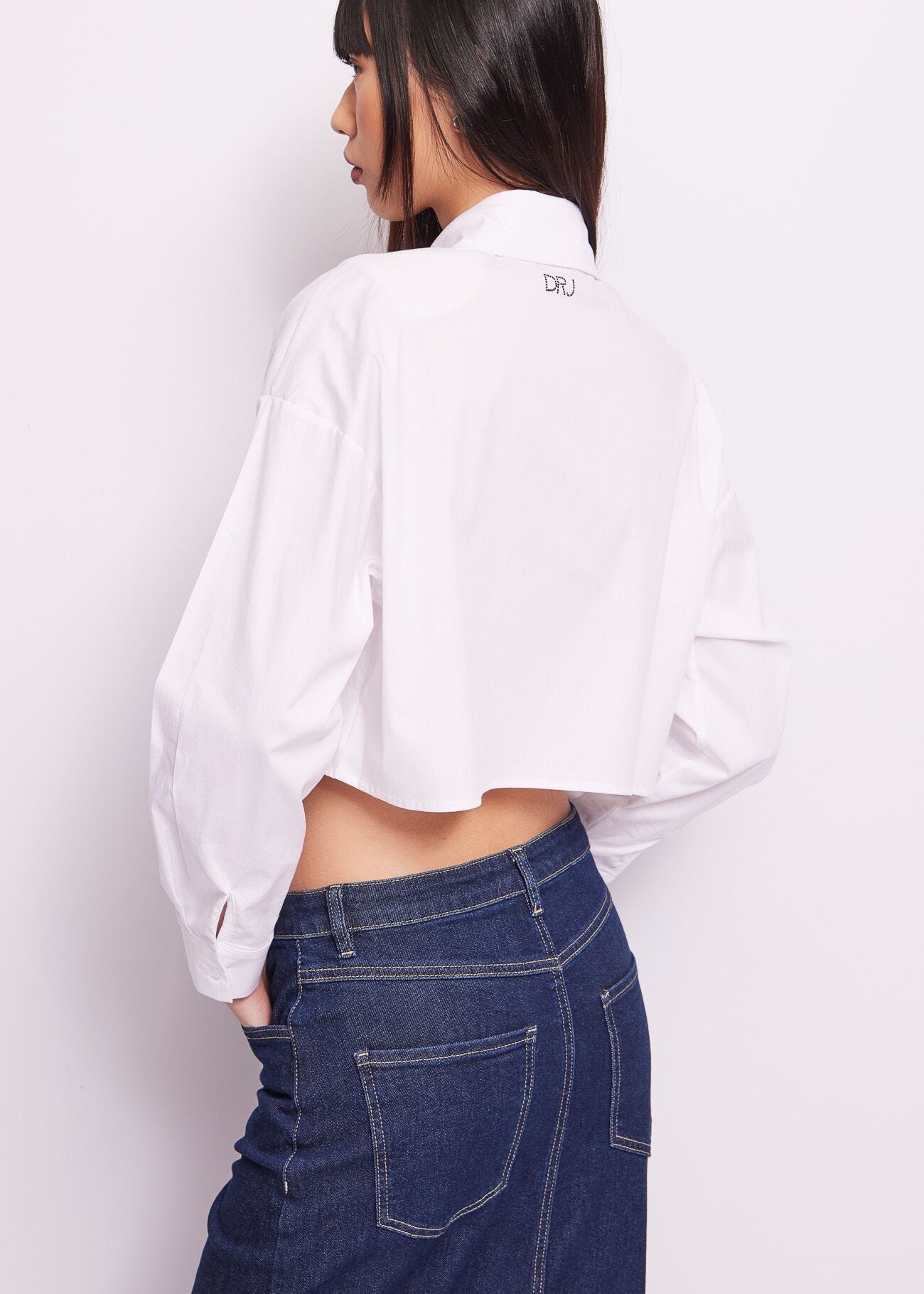 White cotton-blend shirt