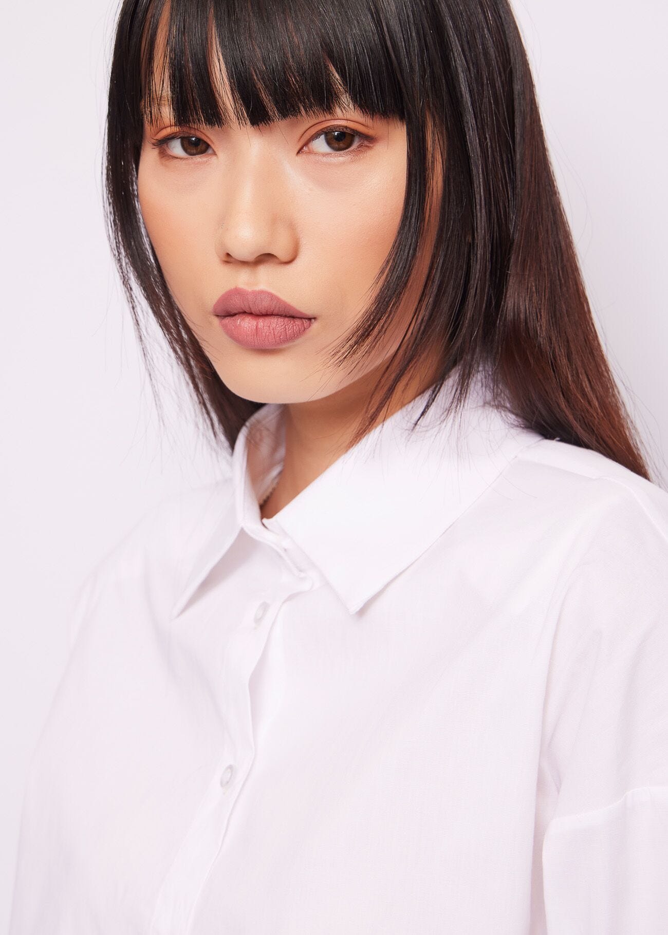 White cotton-blend shirt
