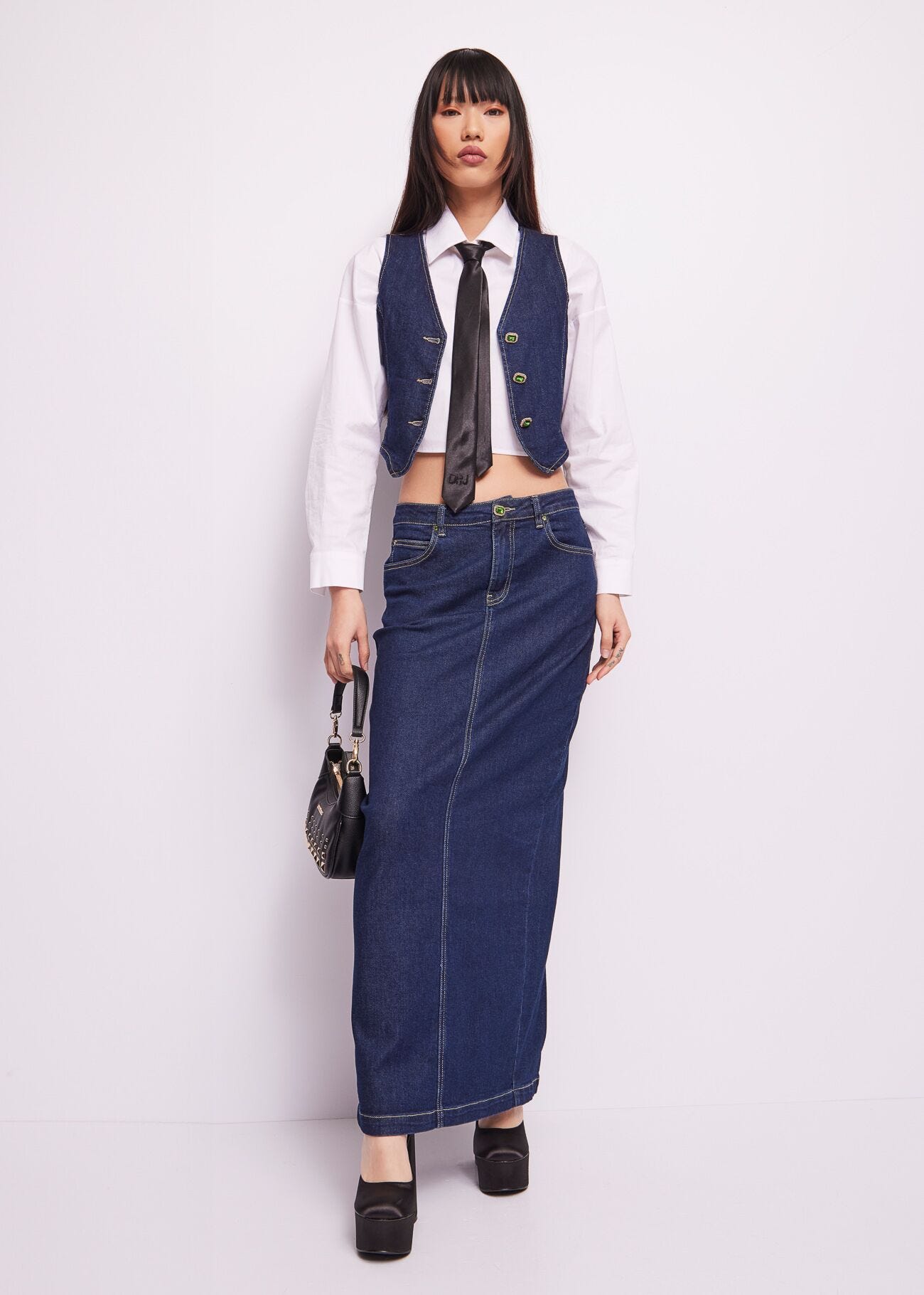 White cotton-blend shirt