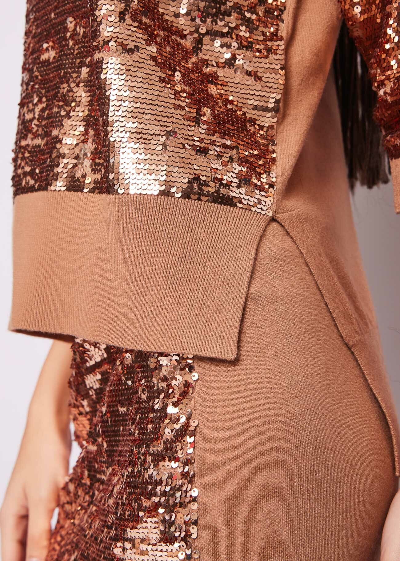 Brown jumper with sequins