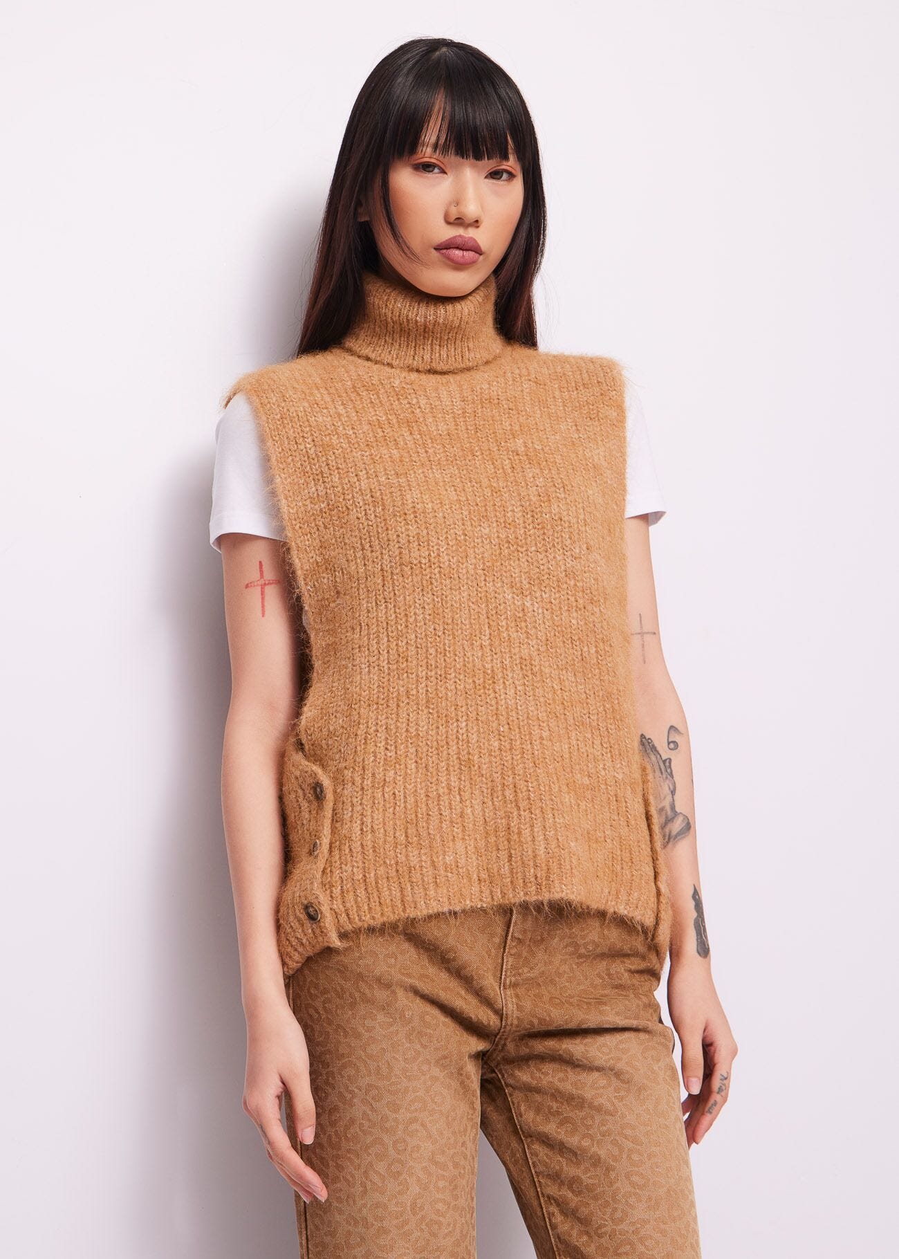 Turtle neck jumper in wool blend