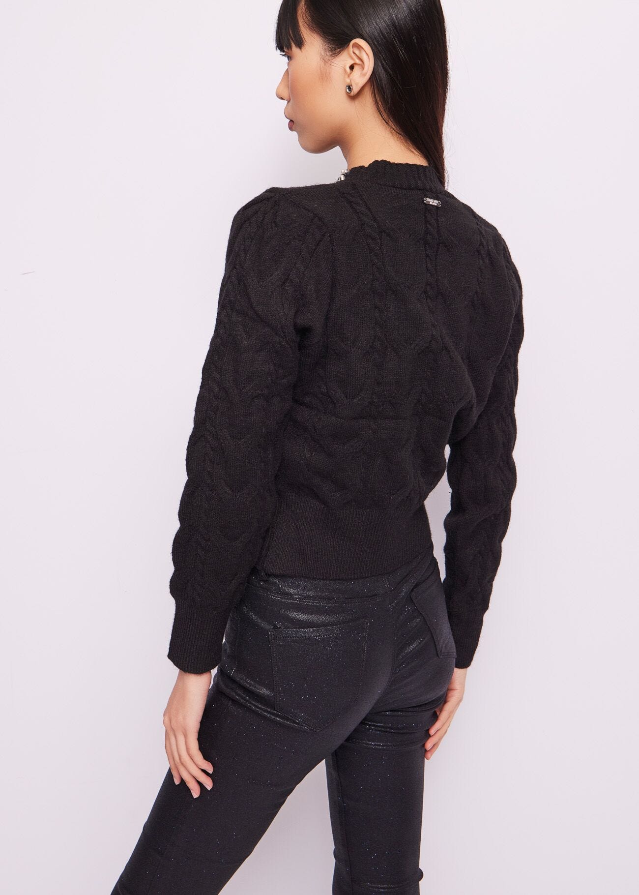 Cardigan in maglia con strass