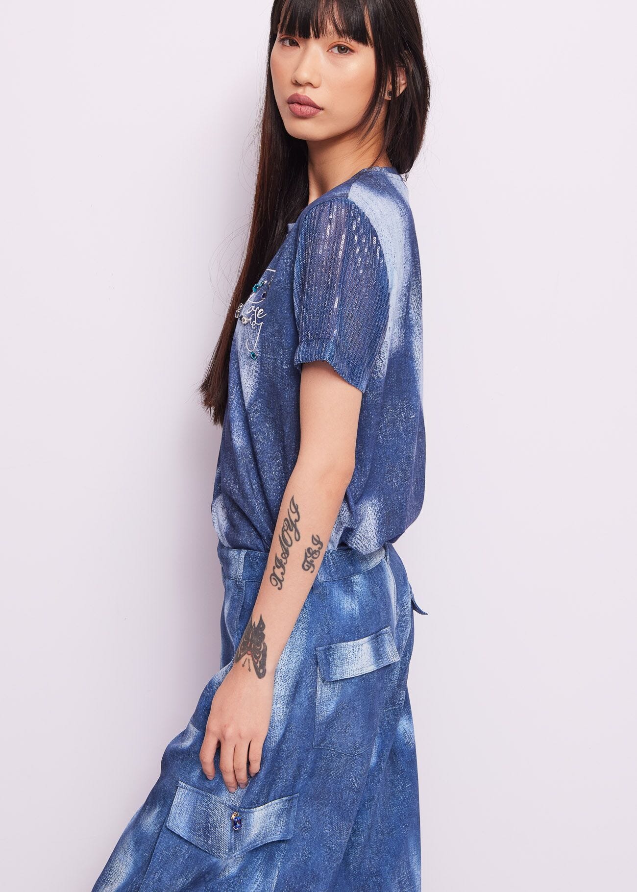 Printed cotton t-shirt