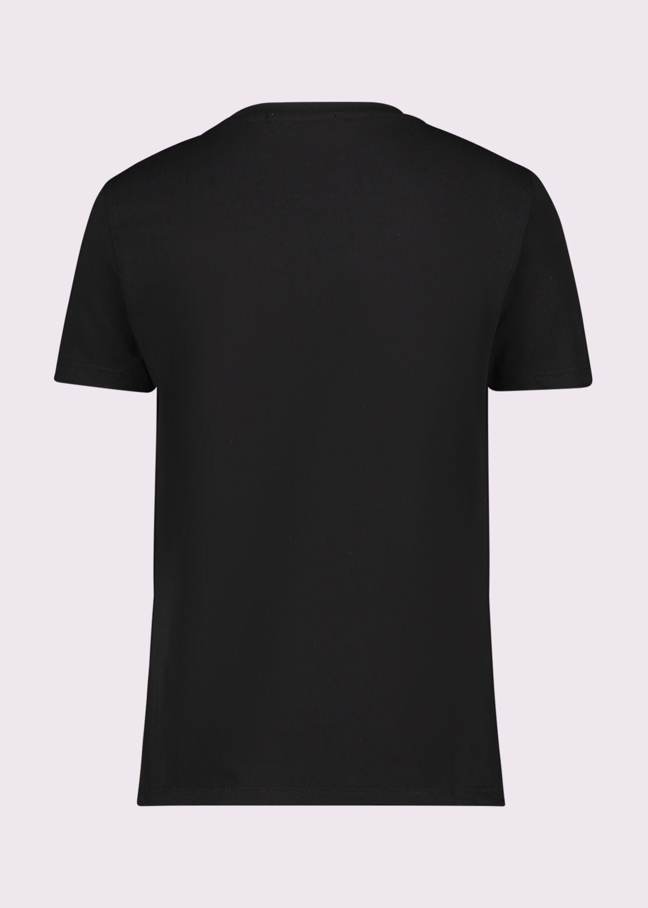 Black printed cotton t-shirt