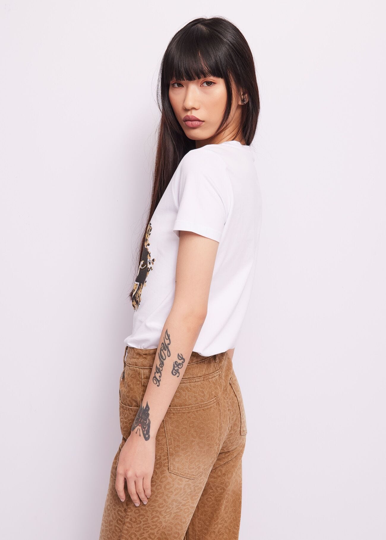 White cotton t-shirt with logo