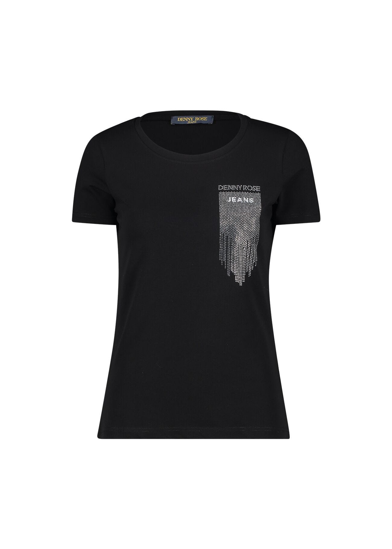 Cotton T-shirt with rhinestones