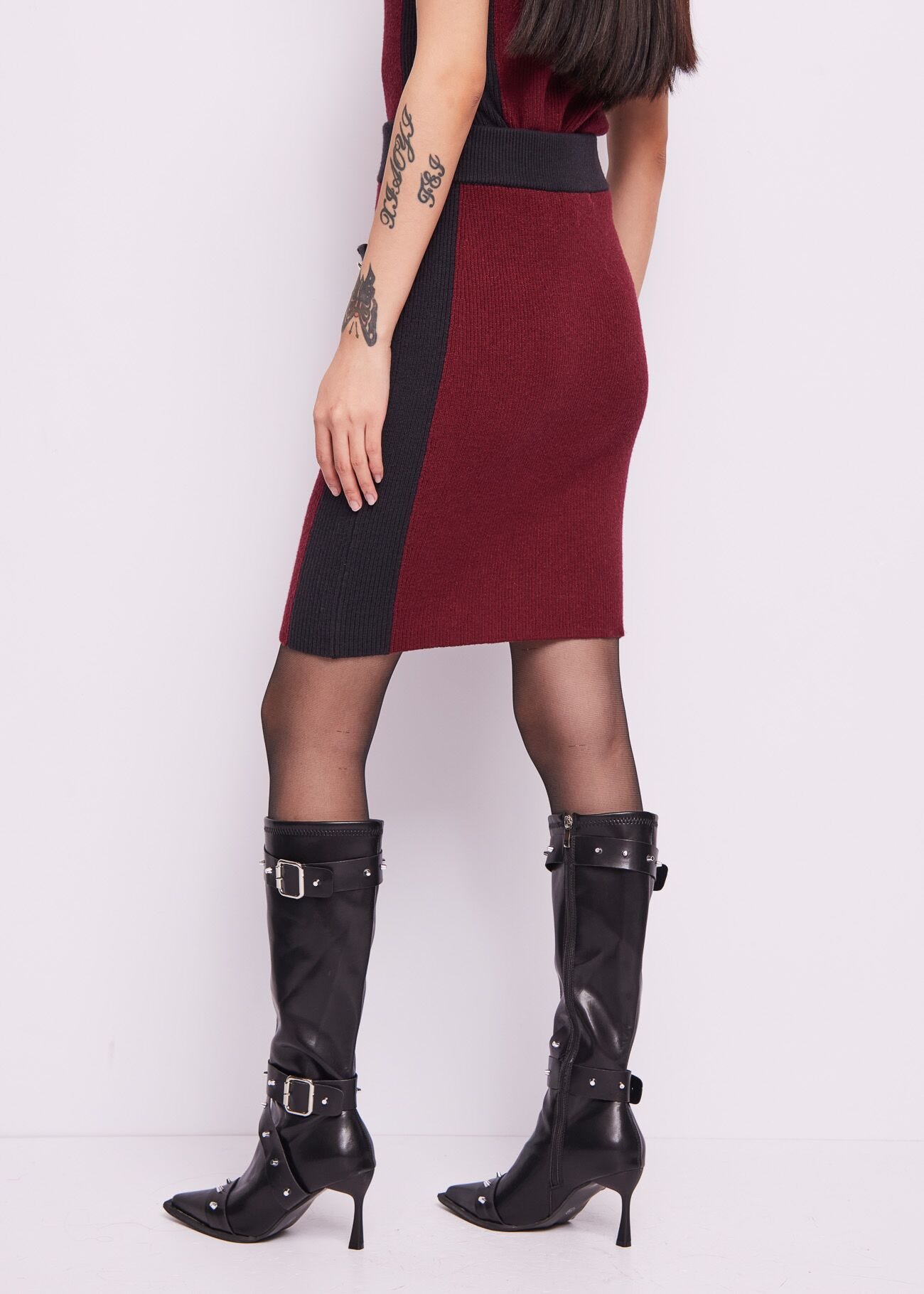 Gonna in maglia con zip