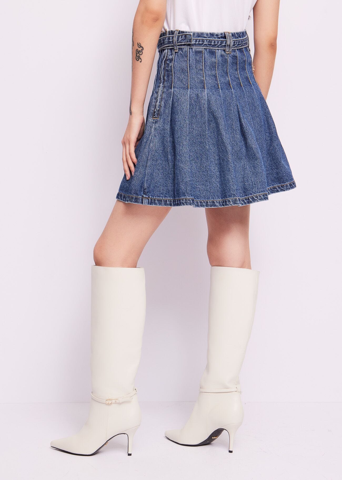 Minigonna in denim di cotone