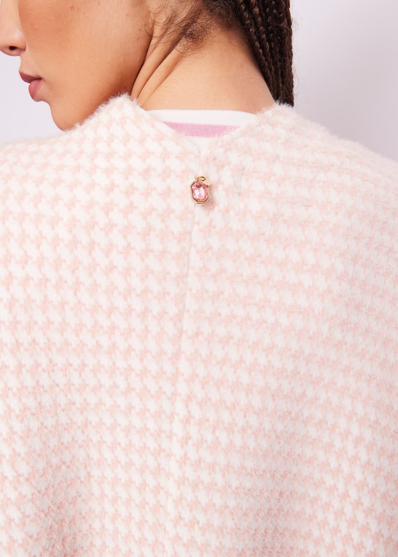 Poncho de punto de jacquard