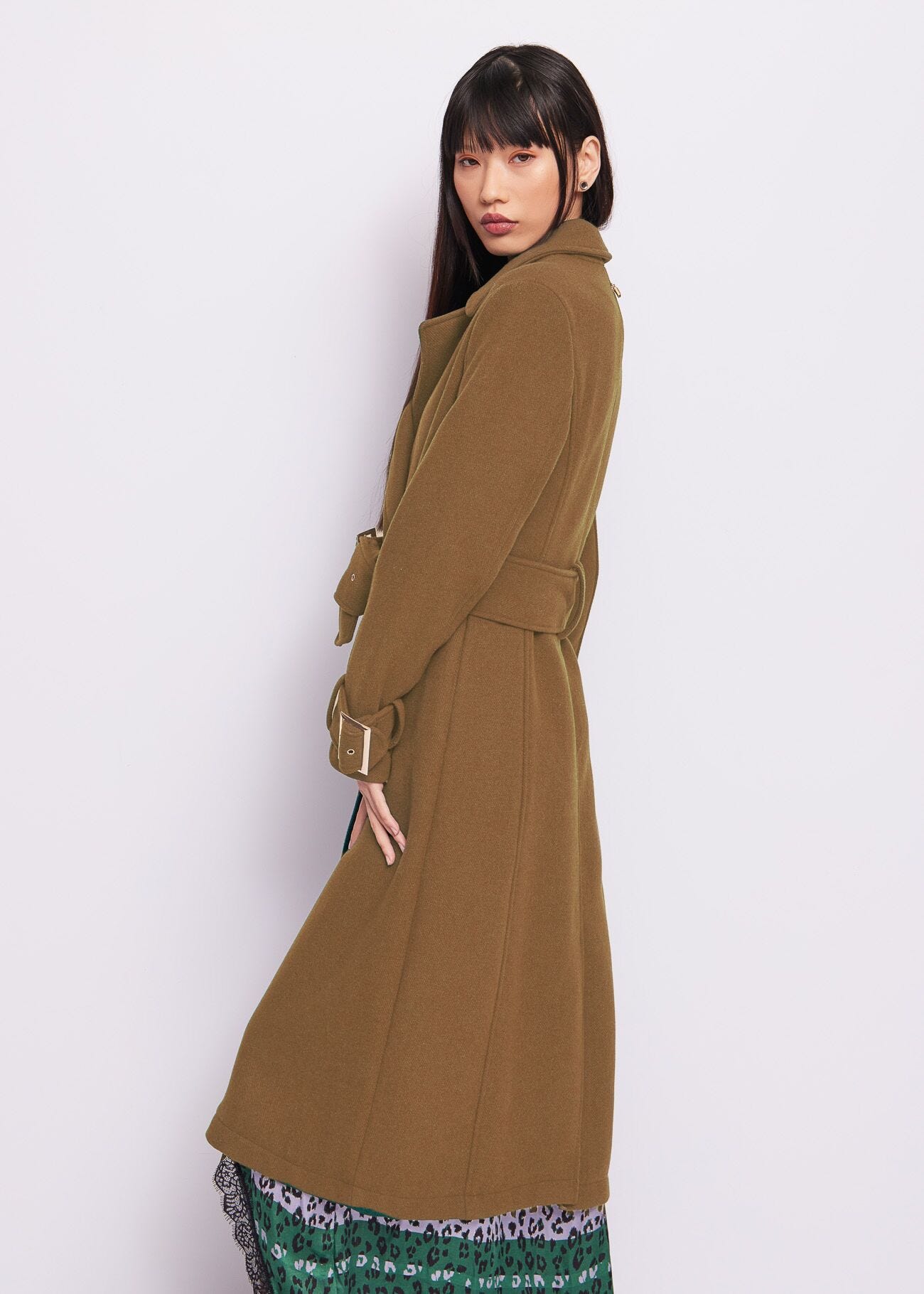 Beige wool blend coat