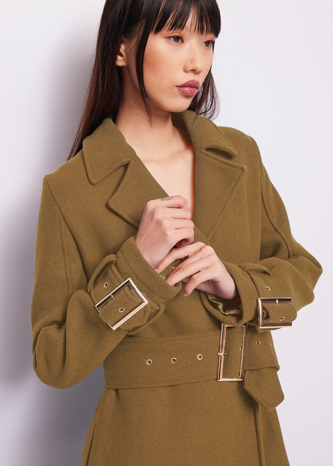 Beige wool blend coat