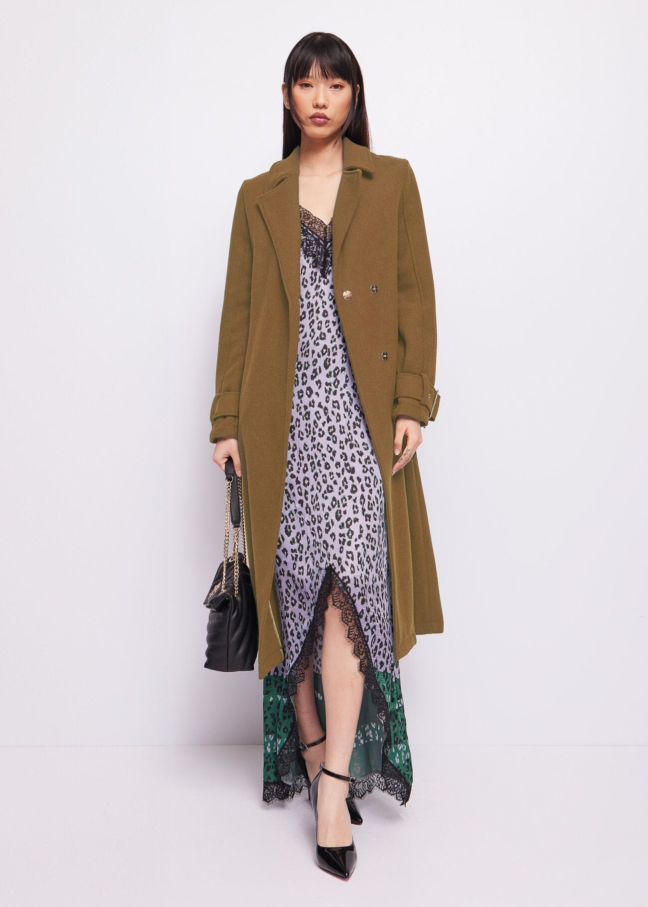 Beige wool blend coat