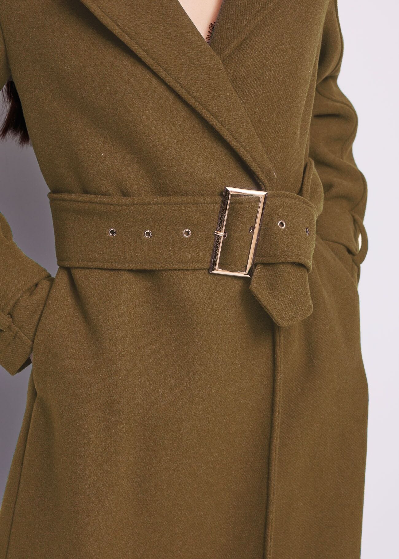 Beige wool blend coat