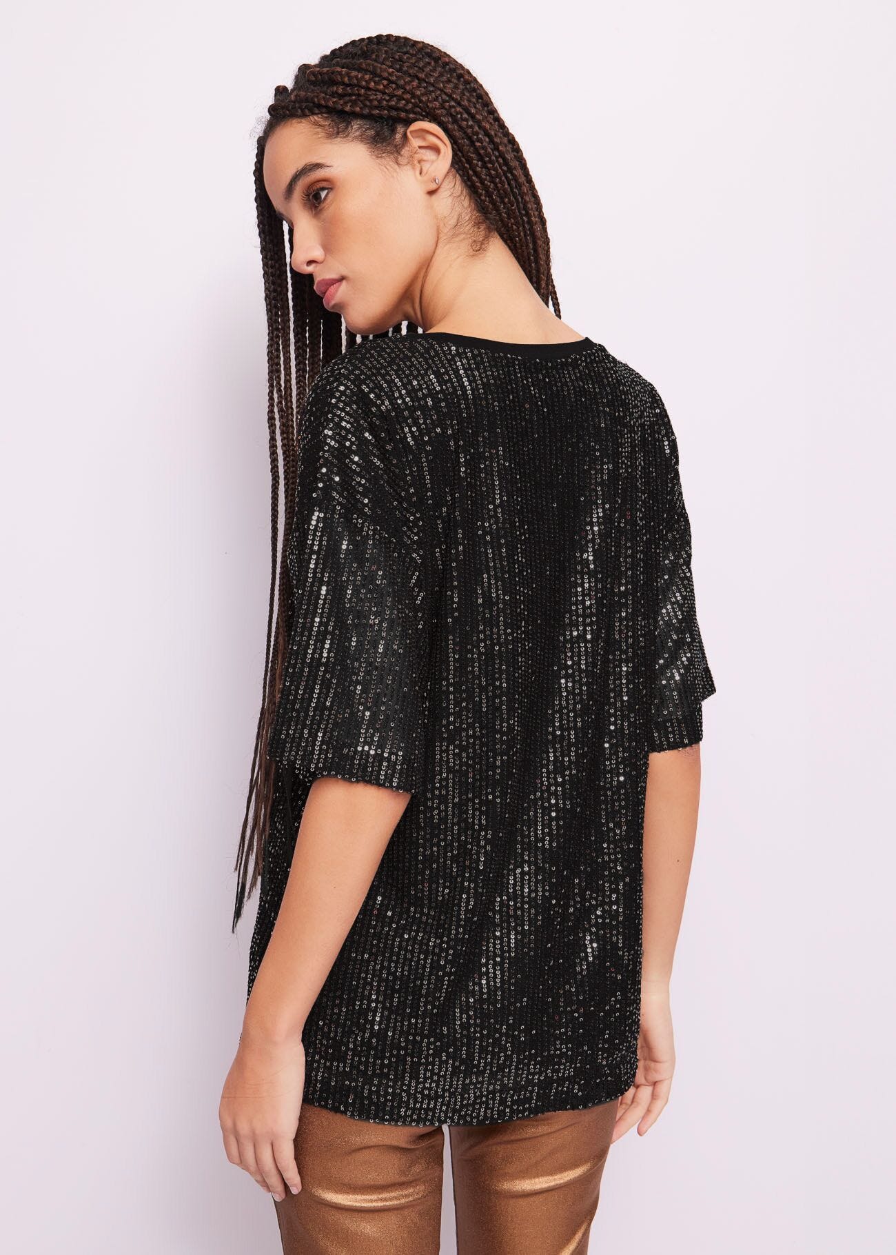 Tulle t-shirt with sequins