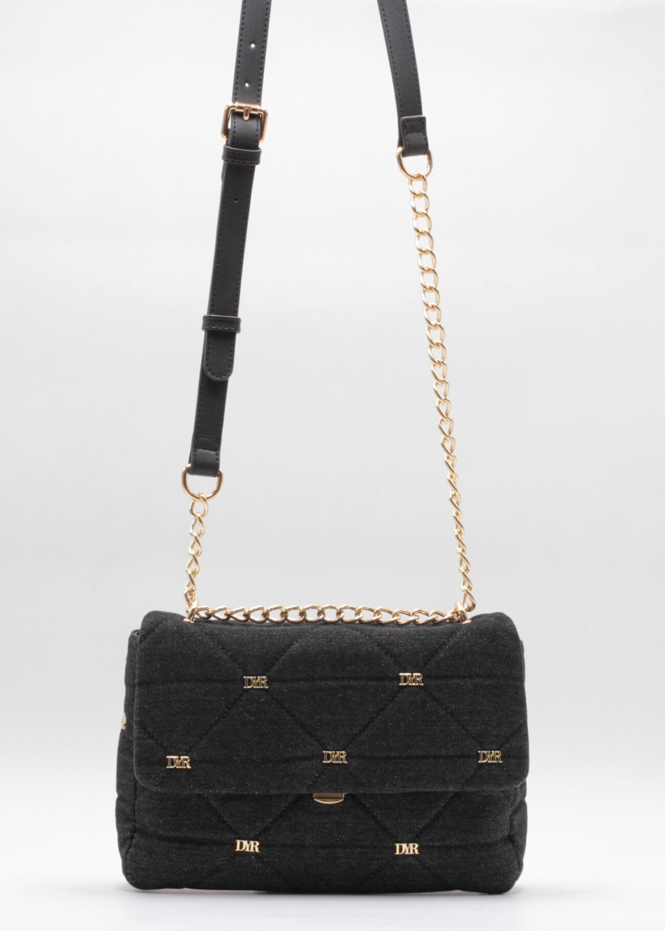 Crossbody bag in quilted denim