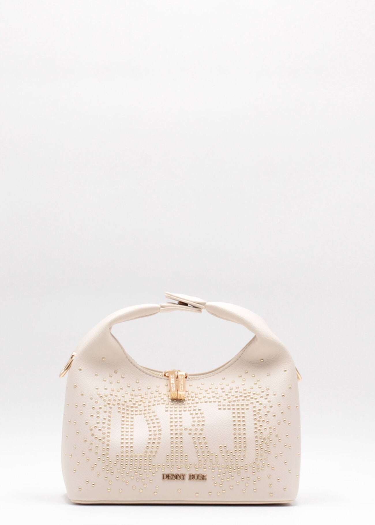 Faux-leather crossbody bag with studs