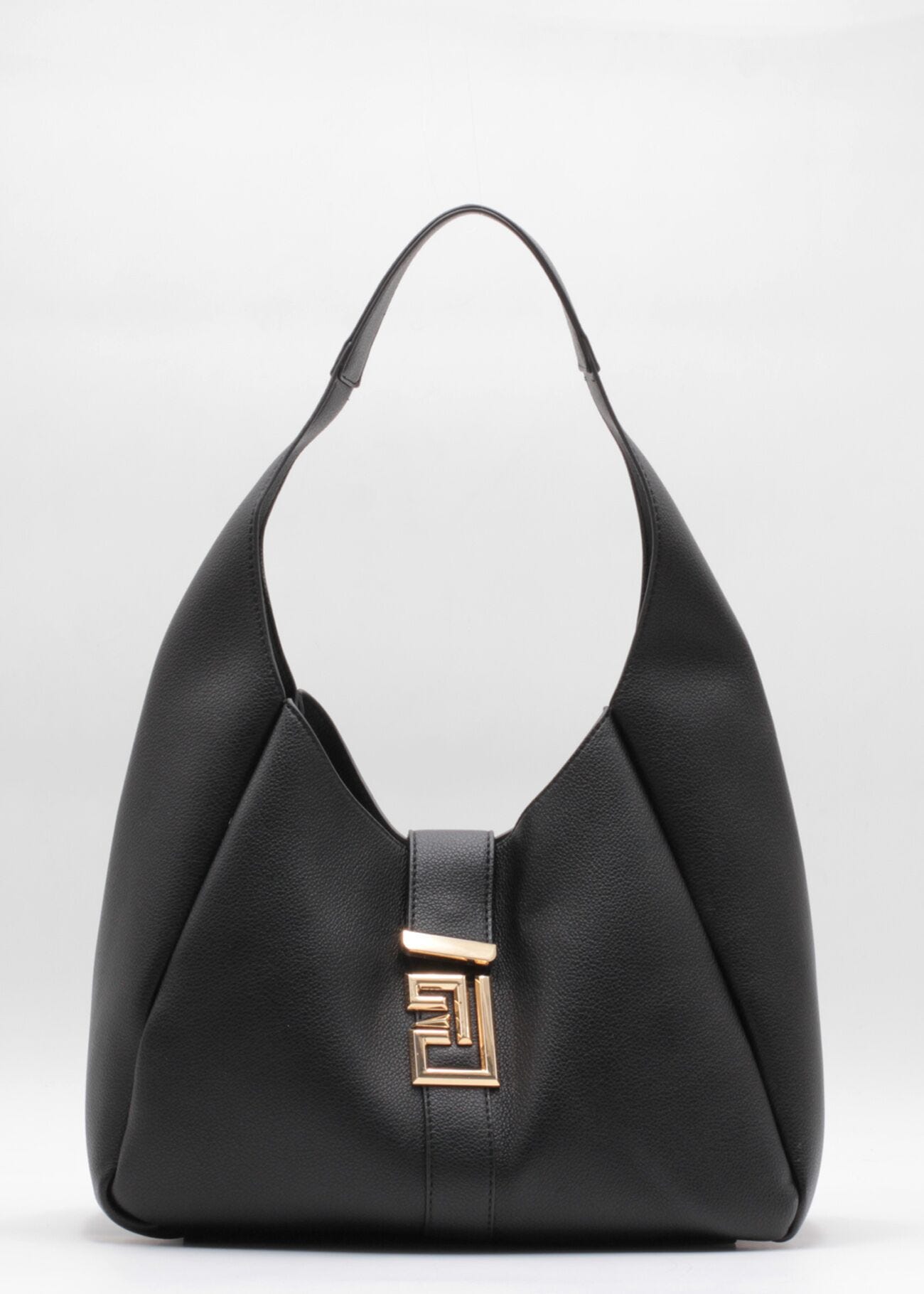 Faux-leather hobo bag