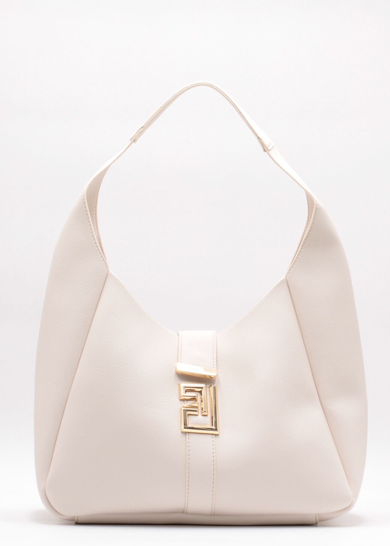 Faux-leather hobo bag